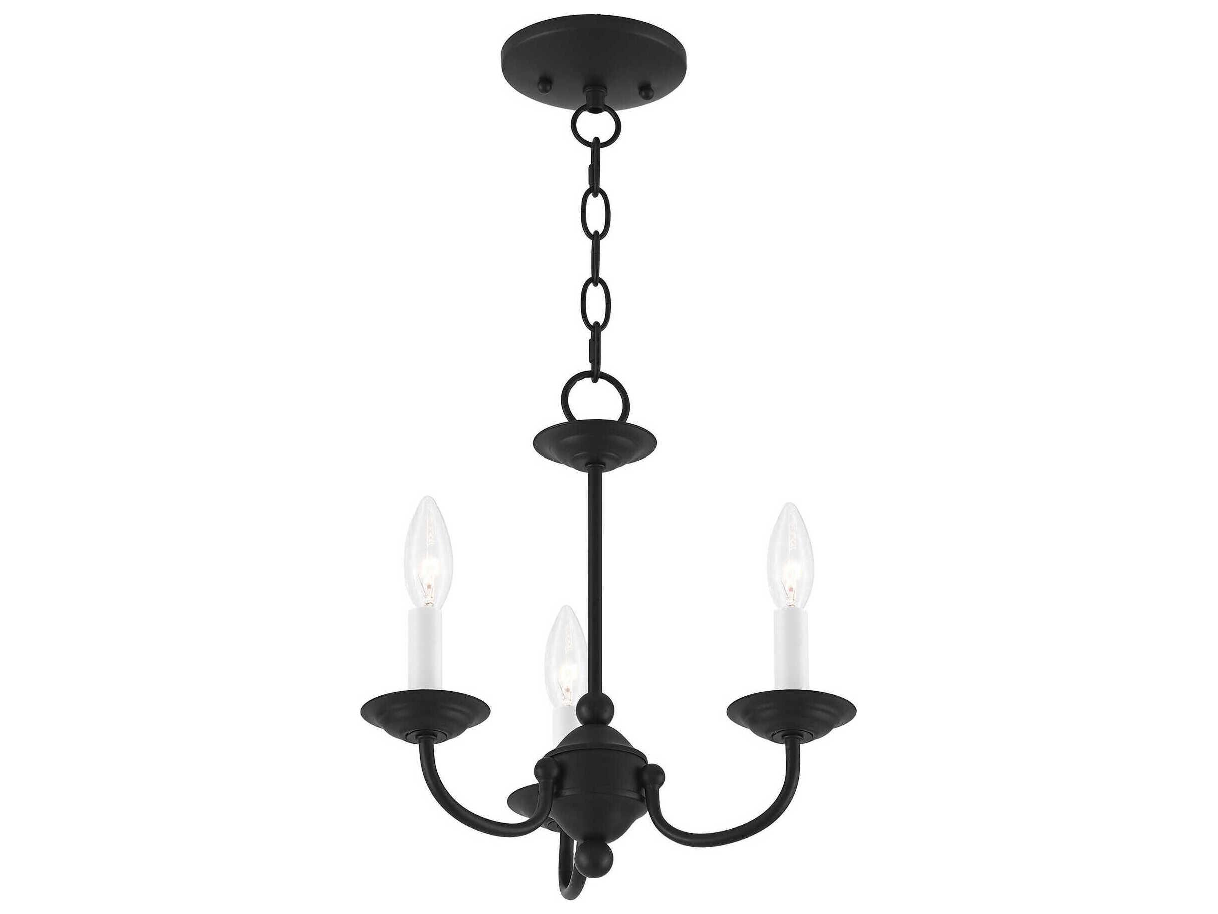 Livex Lighting Home Basics 3-Light Black Candelabra Chandelier
