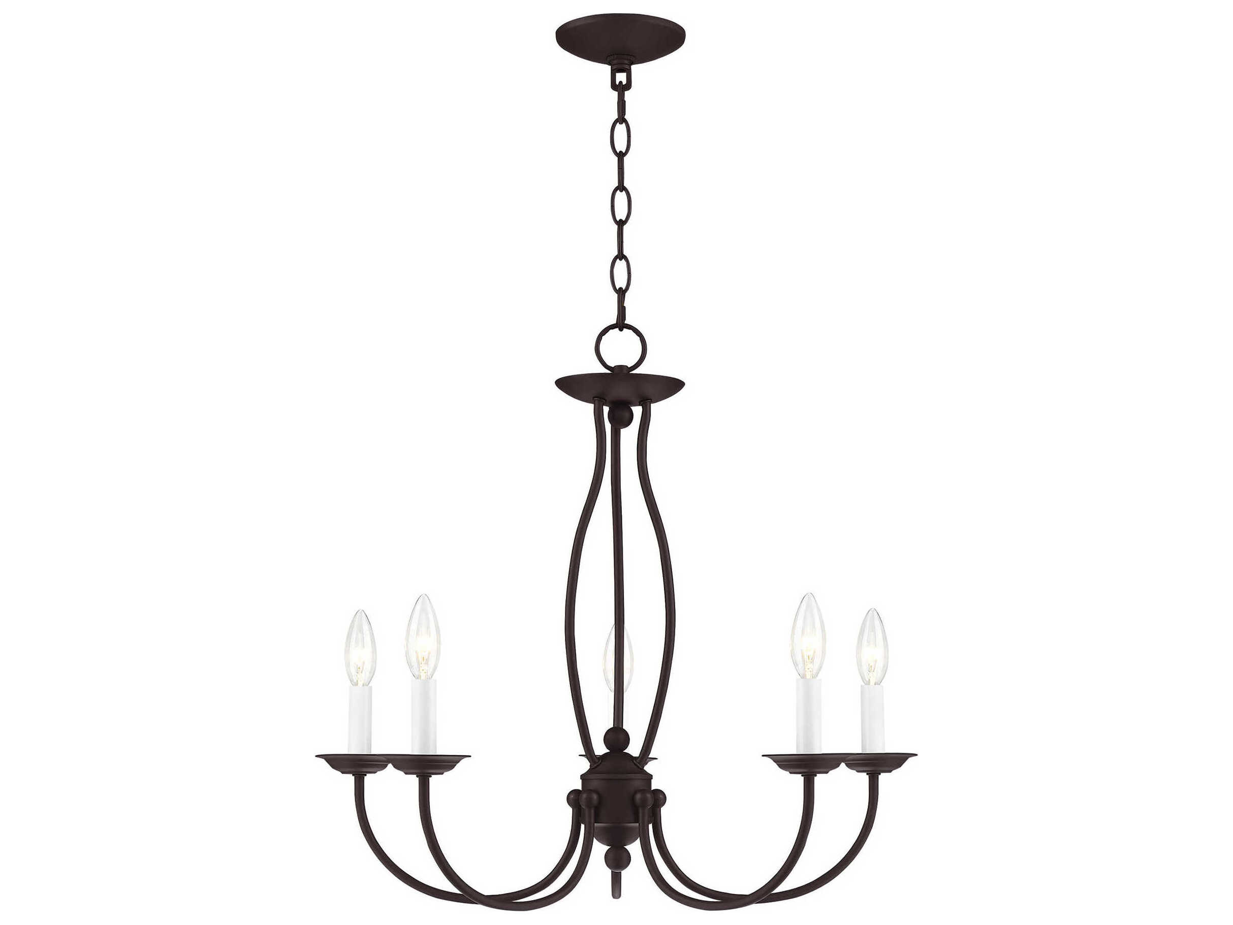 Livex Lighting Home Basics 5-Light Bronze Candelabra Chandelier