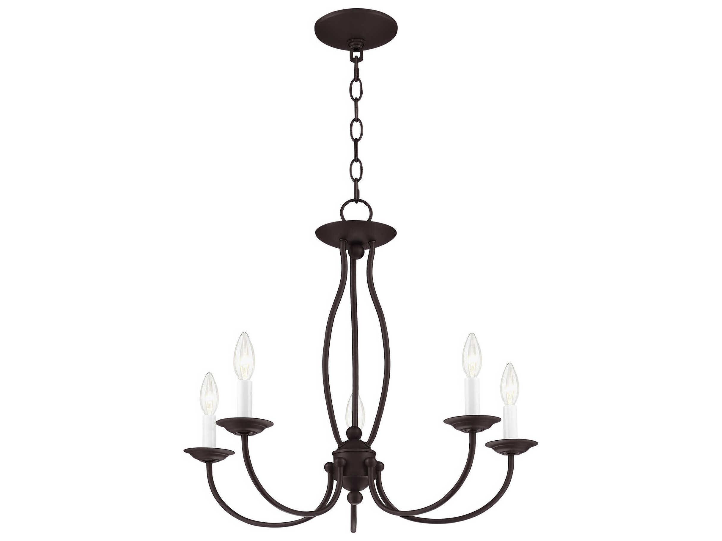 Livex Lighting Home Basics 5-Light Bronze Candelabra Chandelier