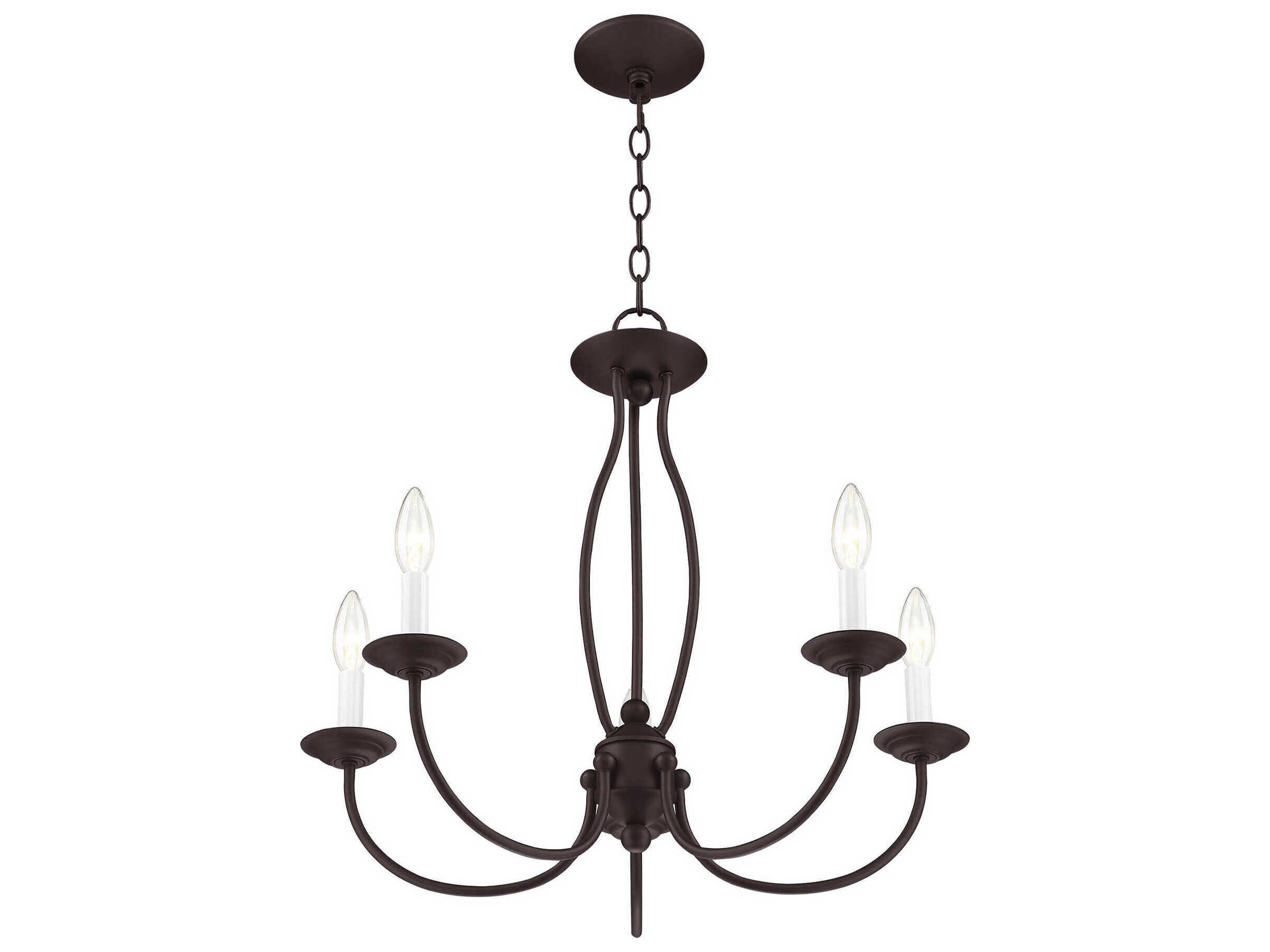Livex Lighting Home Basics 5-Light Bronze Candelabra Chandelier