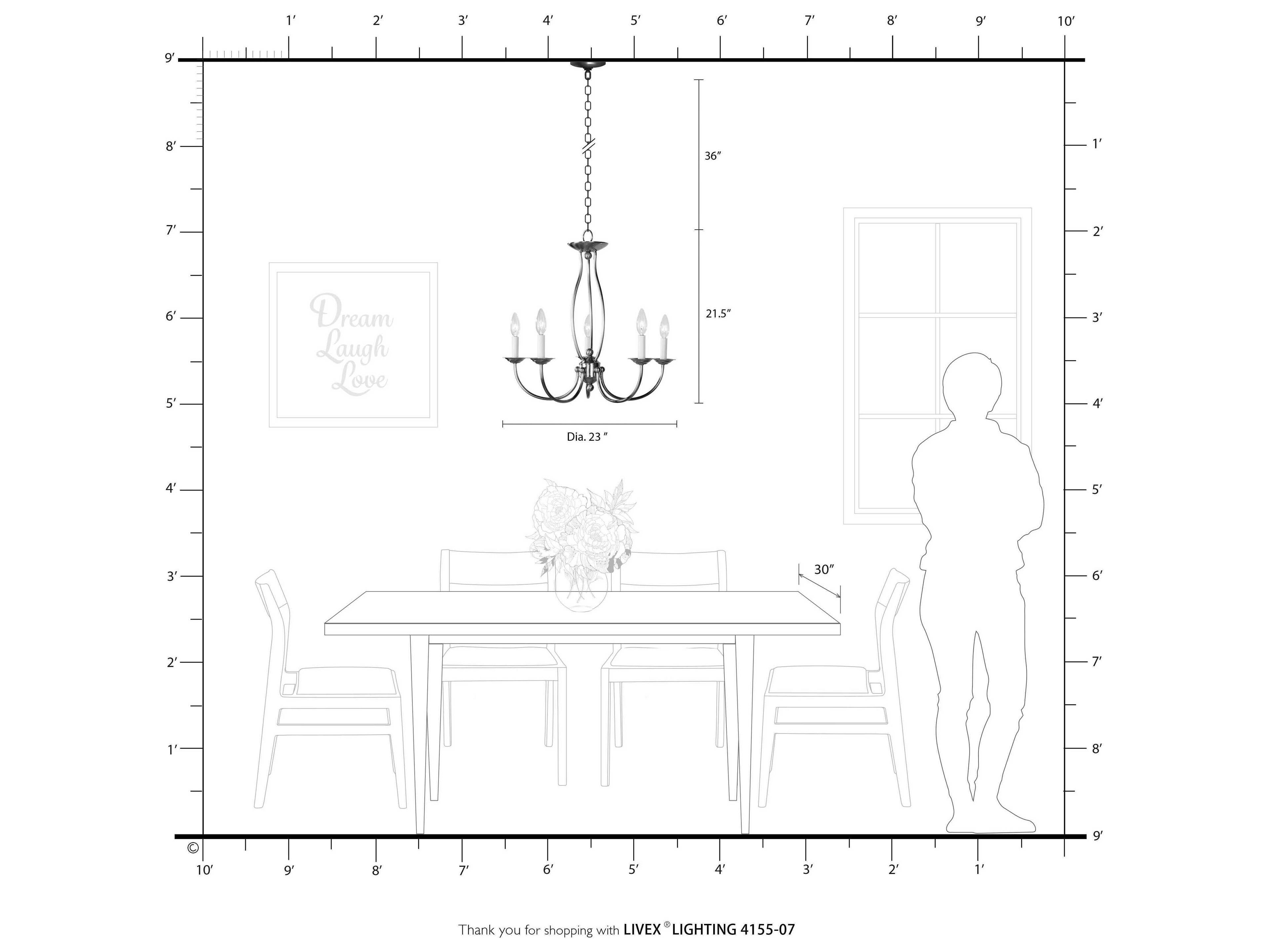 Livex Lighting Home Basics 5-Light Bronze Candelabra Chandelier