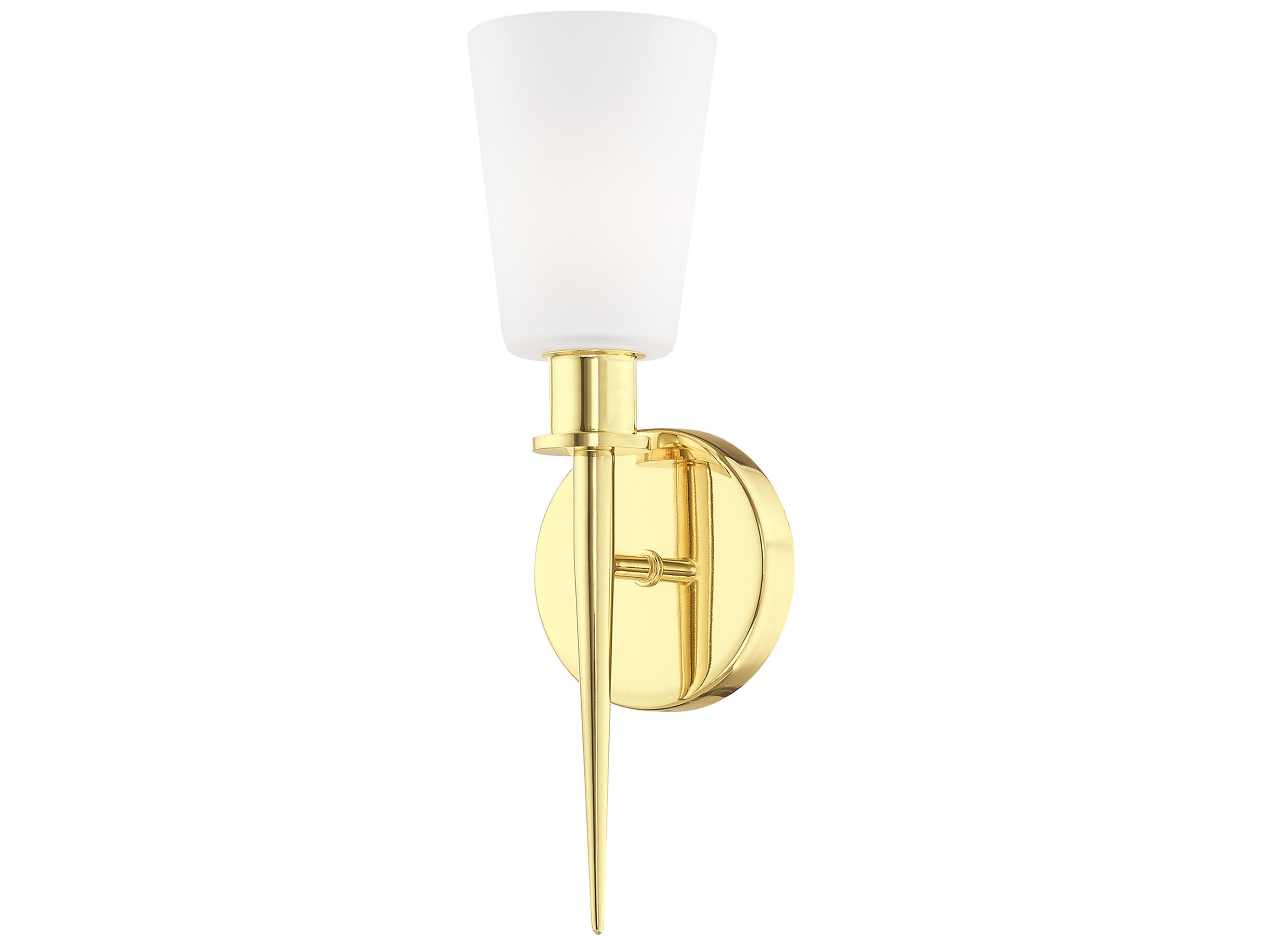 Livex Lighting Witten 1-Light Polished Brass Glass Wall Sconce