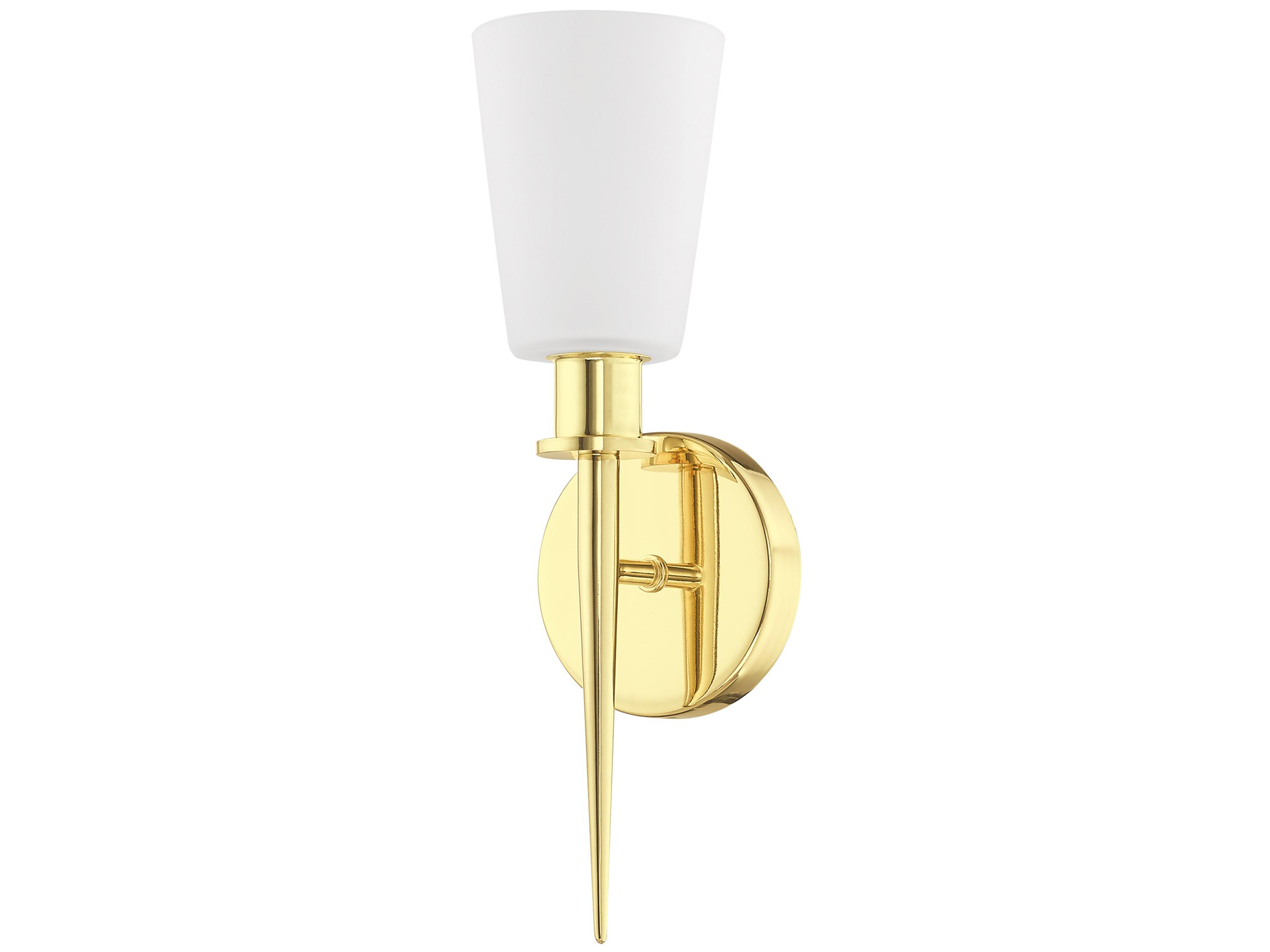 Livex Lighting Witten 1-Light Polished Brass Glass Wall Sconce