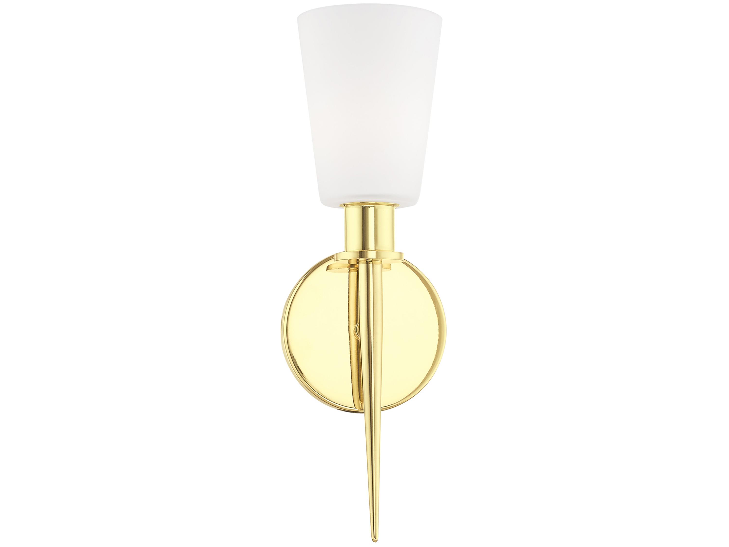 Livex Lighting Witten 1-Light Polished Brass Glass Wall Sconce
