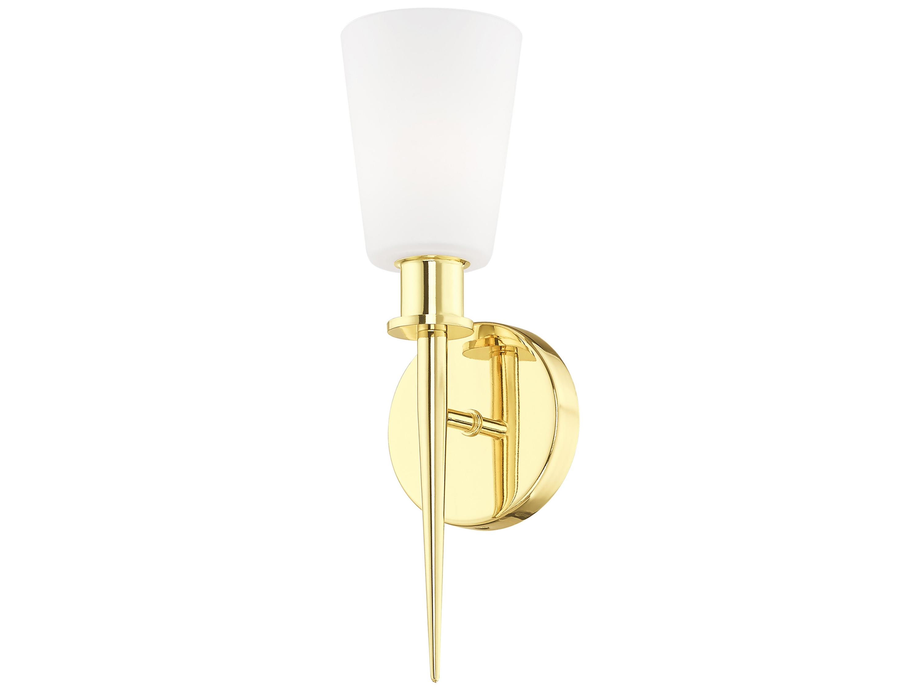 Livex Lighting Witten 1-Light Polished Brass Glass Wall Sconce