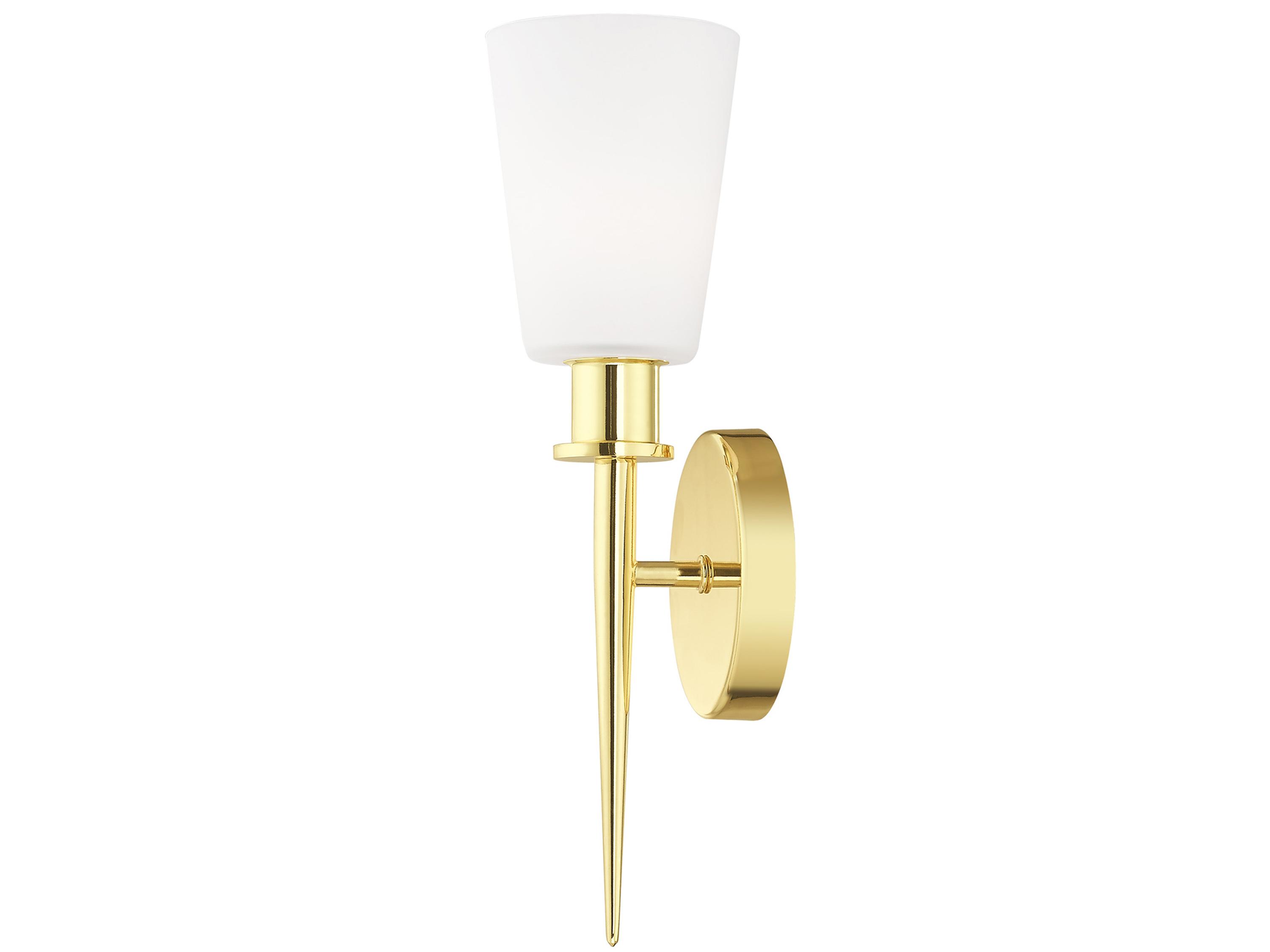 Livex Lighting Witten 1-Light Polished Brass Glass Wall Sconce