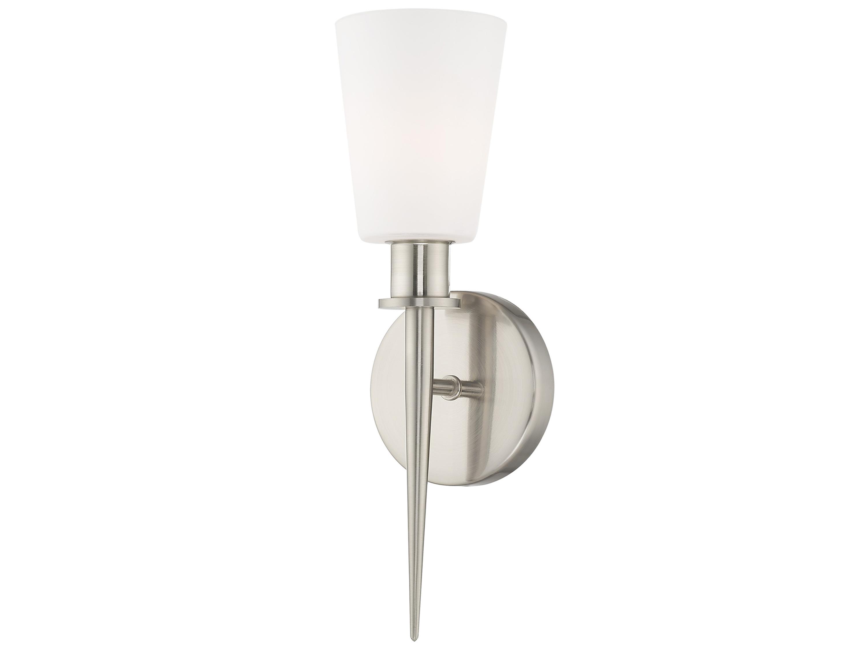 Livex Lighting Witten 1-Light Brushed Nickel Glass Wall Sconce