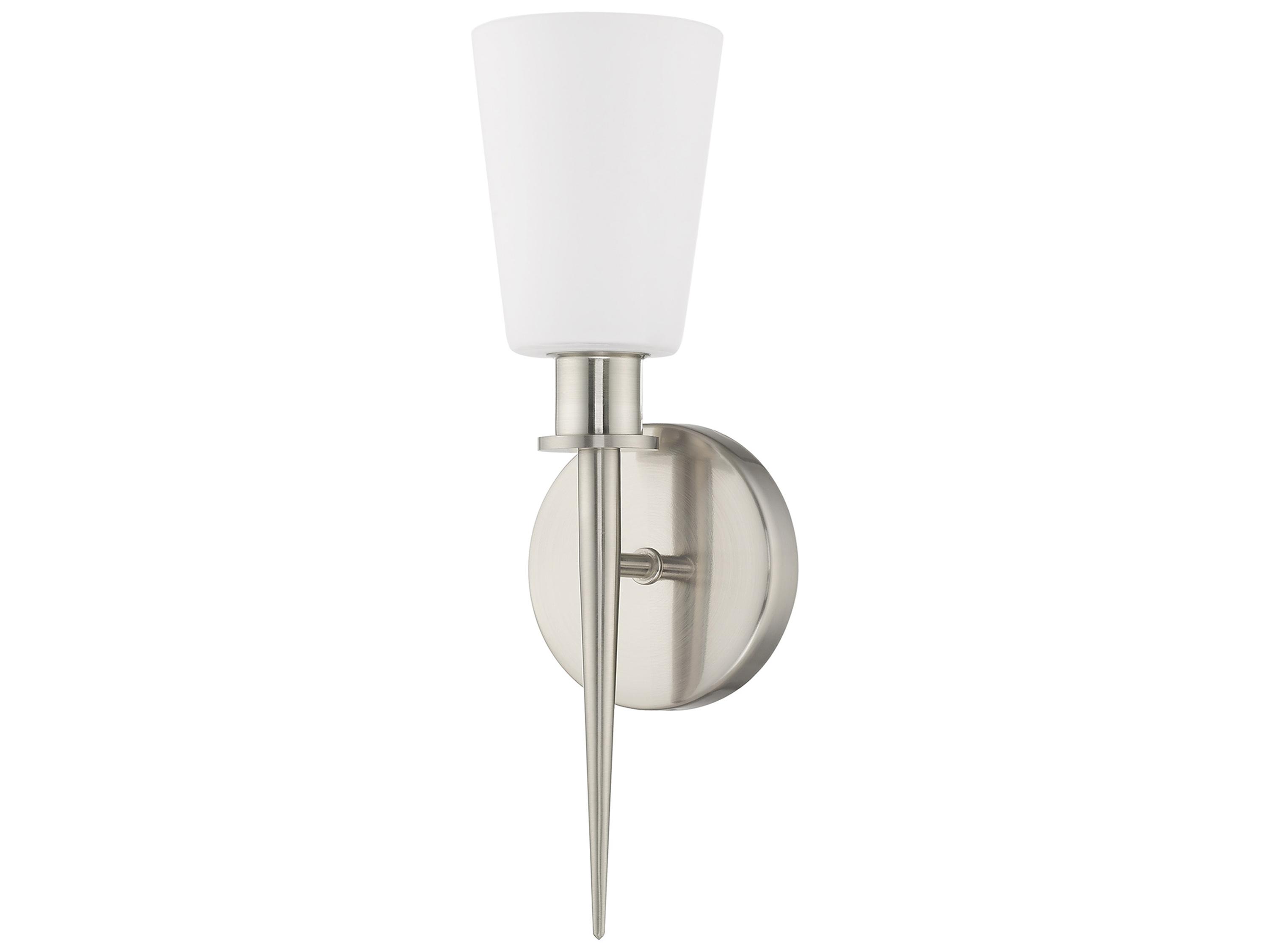 Livex Lighting Witten 1-Light Brushed Nickel Glass Wall Sconce