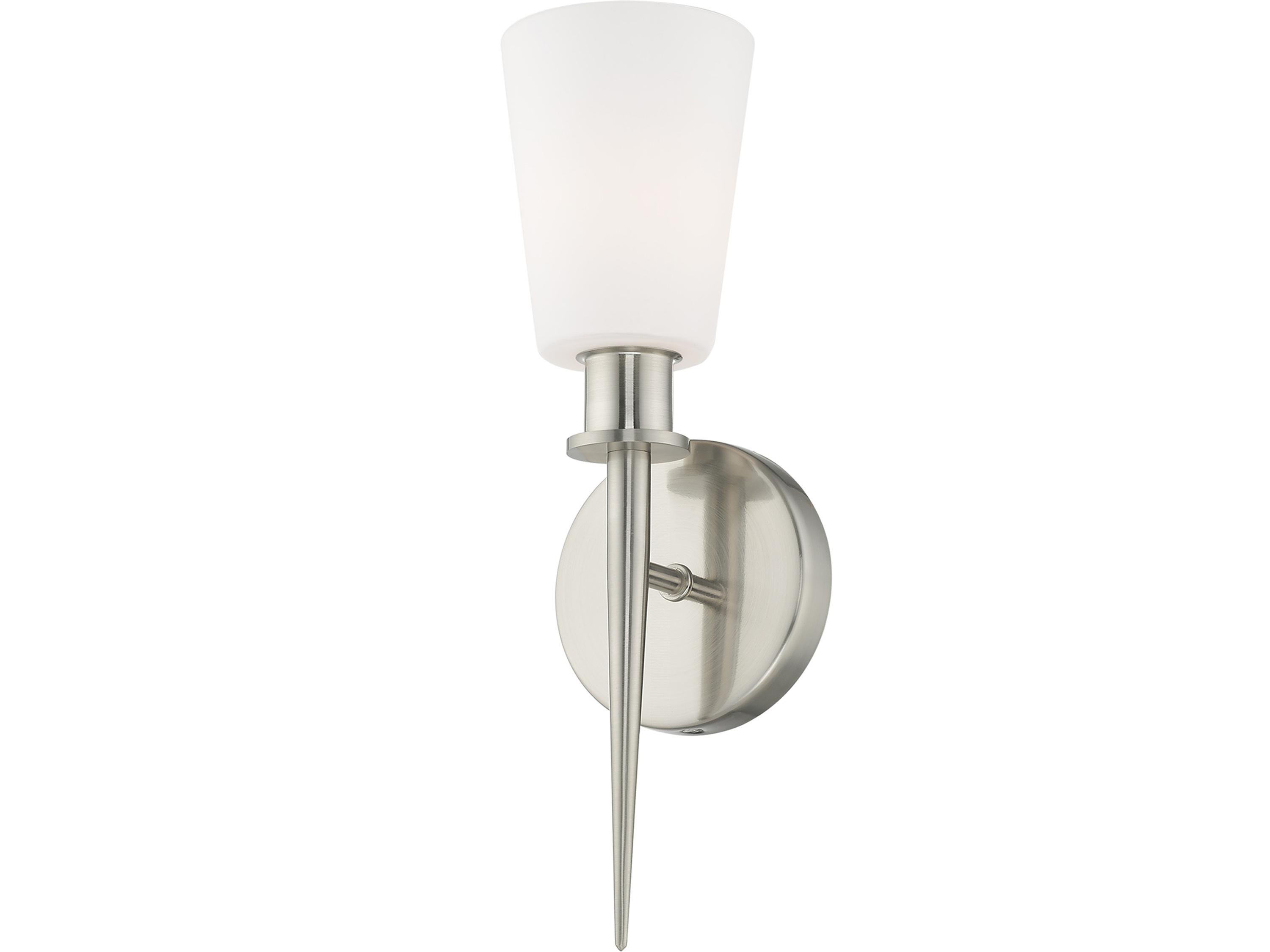 Livex Lighting Witten 1-Light Brushed Nickel Glass Wall Sconce