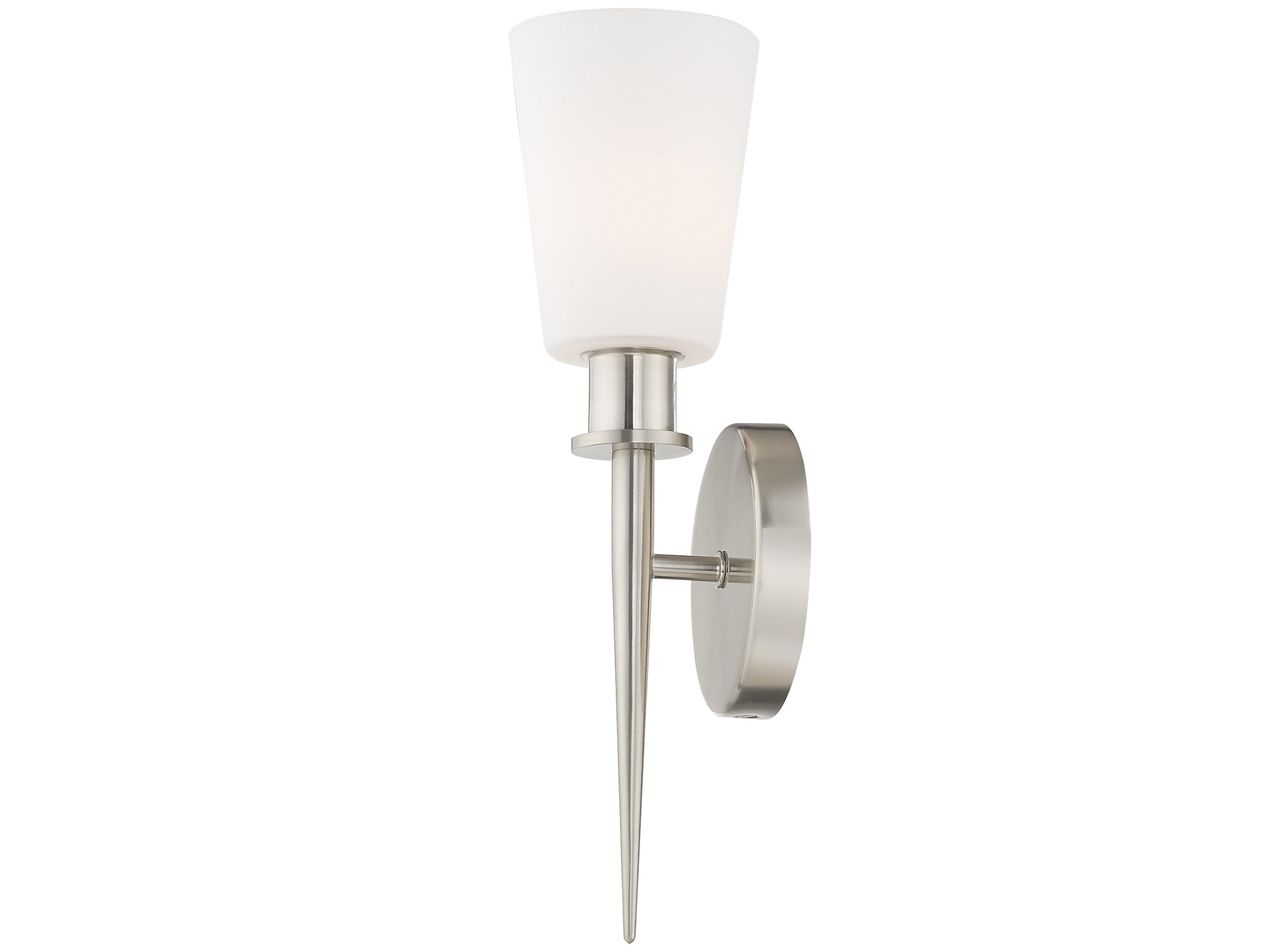 Livex Lighting Witten 1-Light Brushed Nickel Glass Wall Sconce
