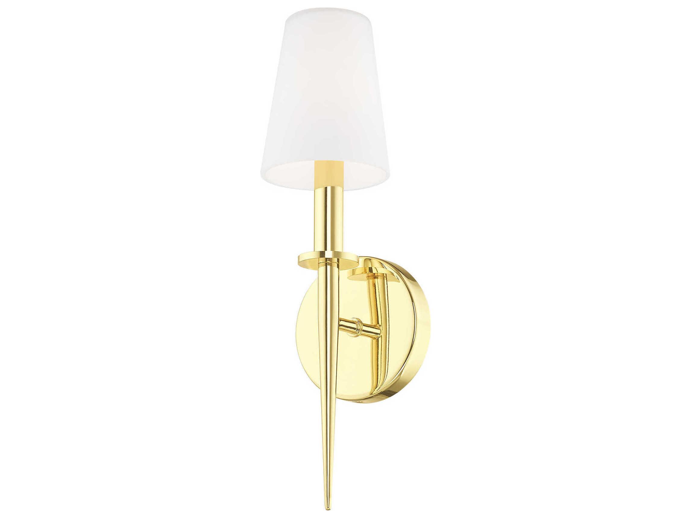 Livex Lighting Witten 1-Light Polished Brass Glass Wall Sconce