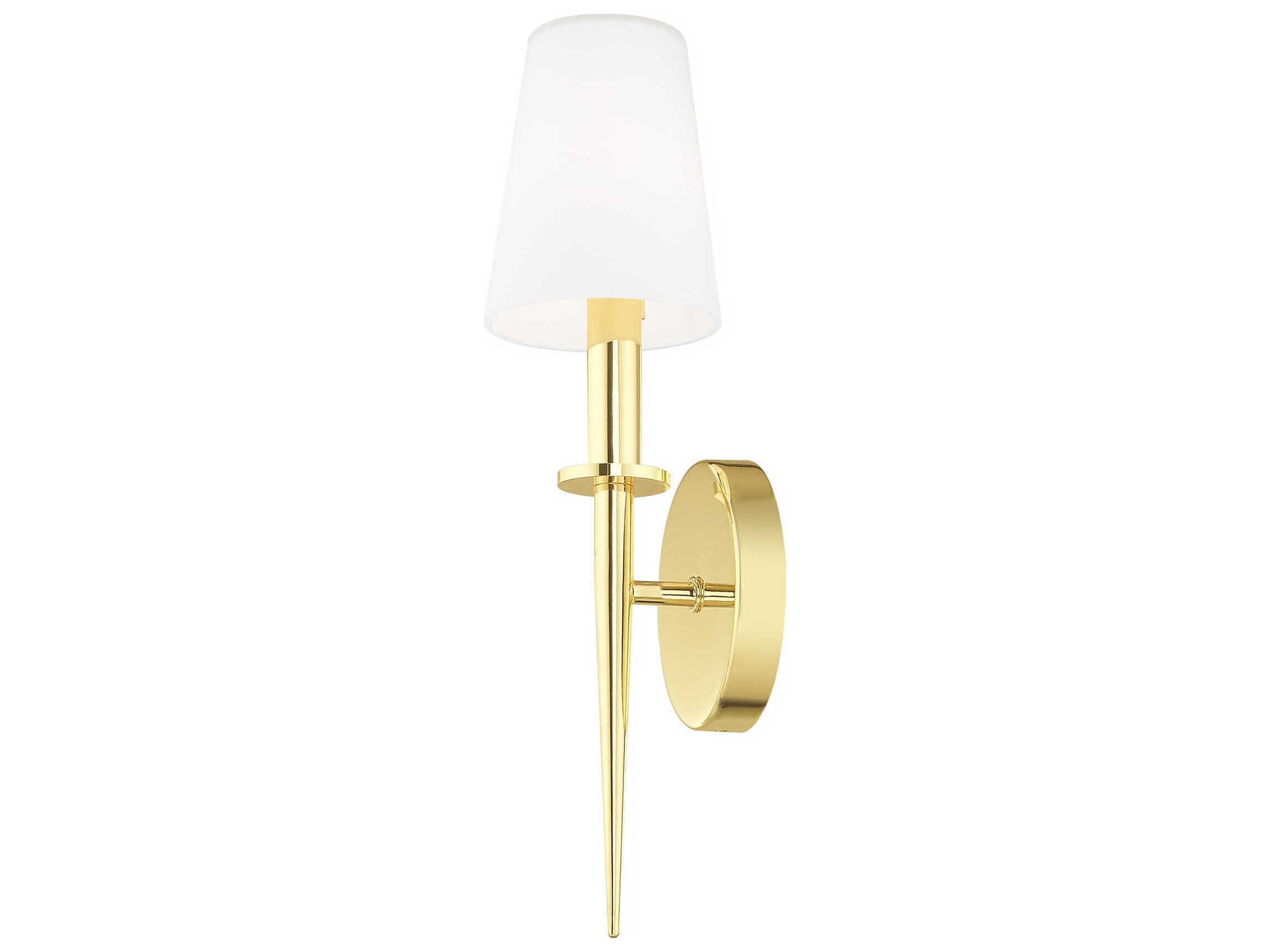 Livex Lighting Witten 1-Light Polished Brass Glass Wall Sconce