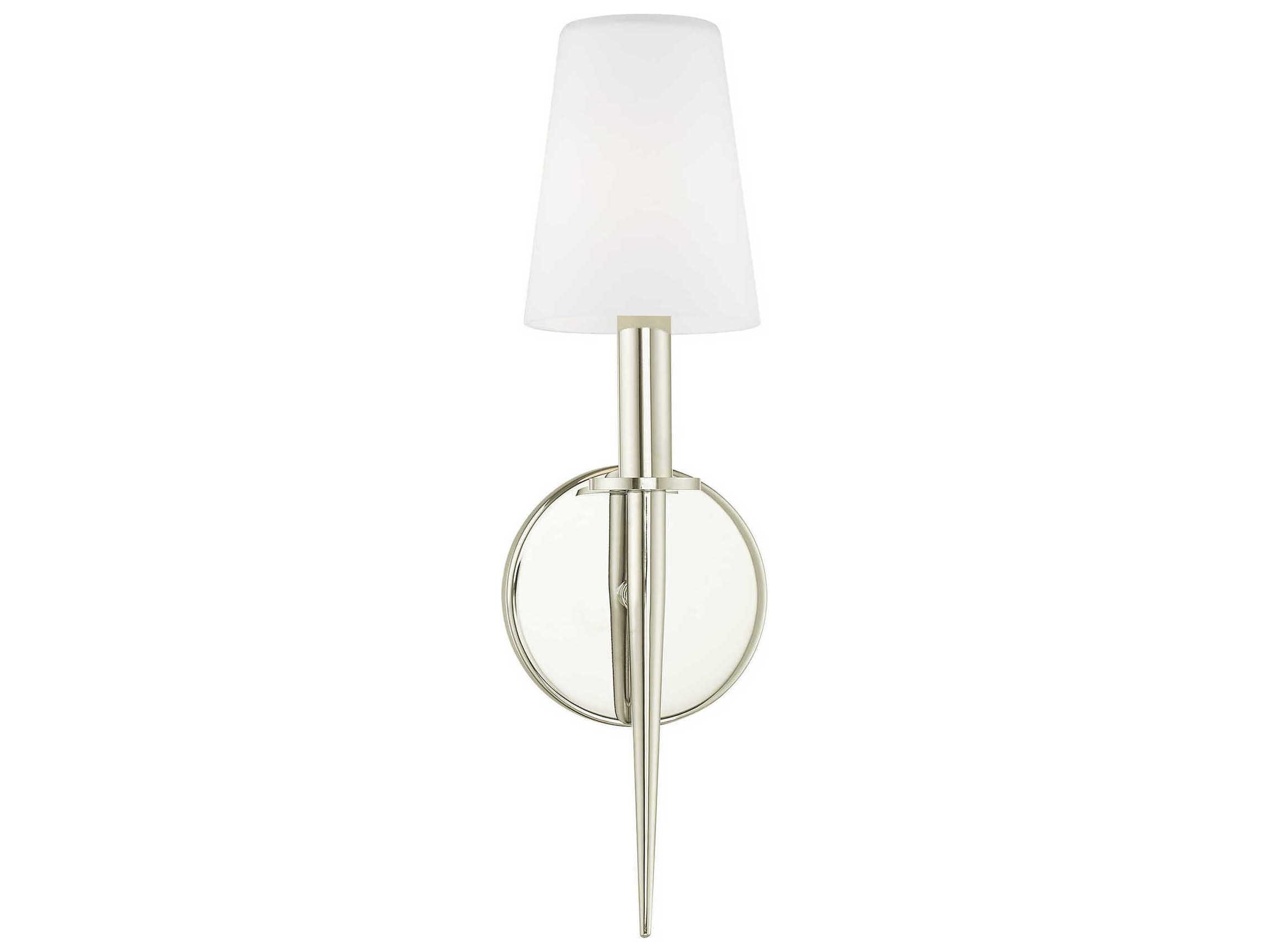 Livex Lighting Witten 1-Light Polished Nickel Glass Wall Sconce