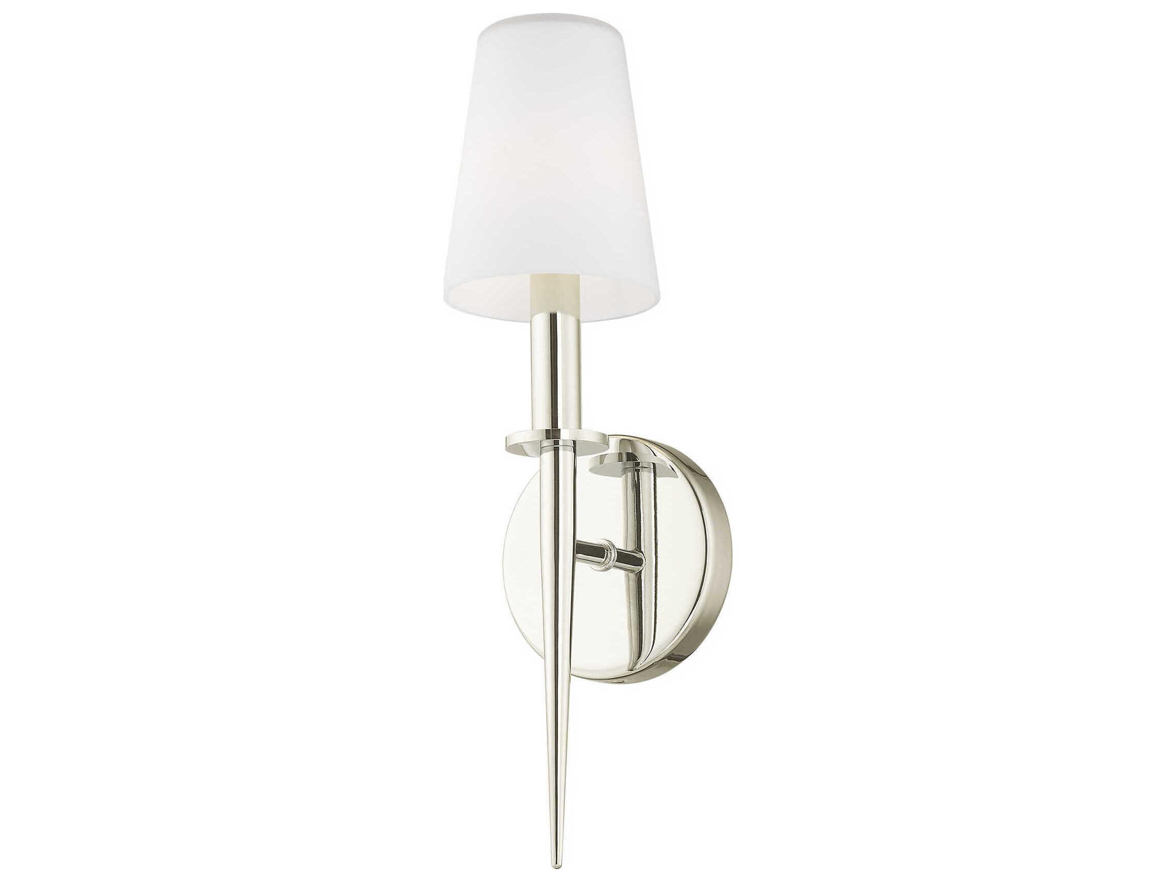 Livex Lighting Witten 1-Light Polished Nickel Glass Wall Sconce