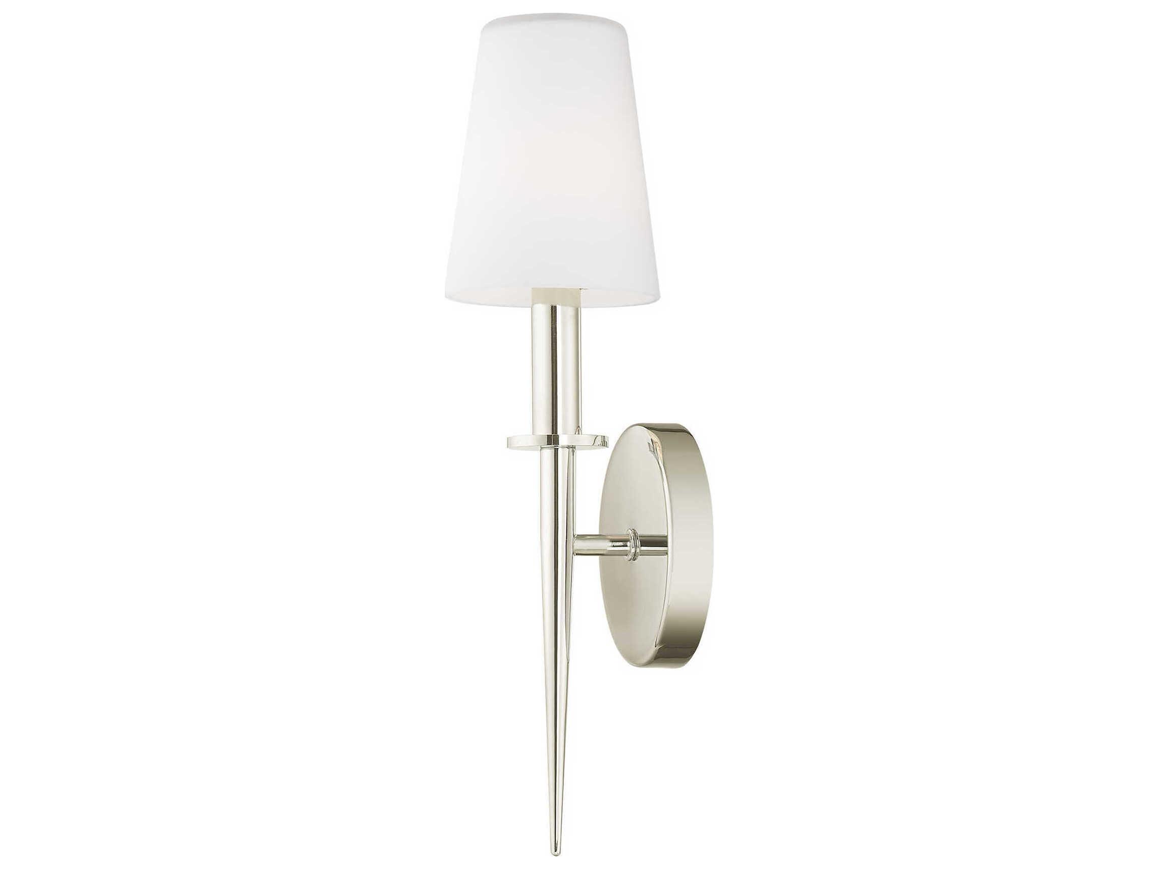 Livex Lighting Witten 1-Light Polished Nickel Glass Wall Sconce