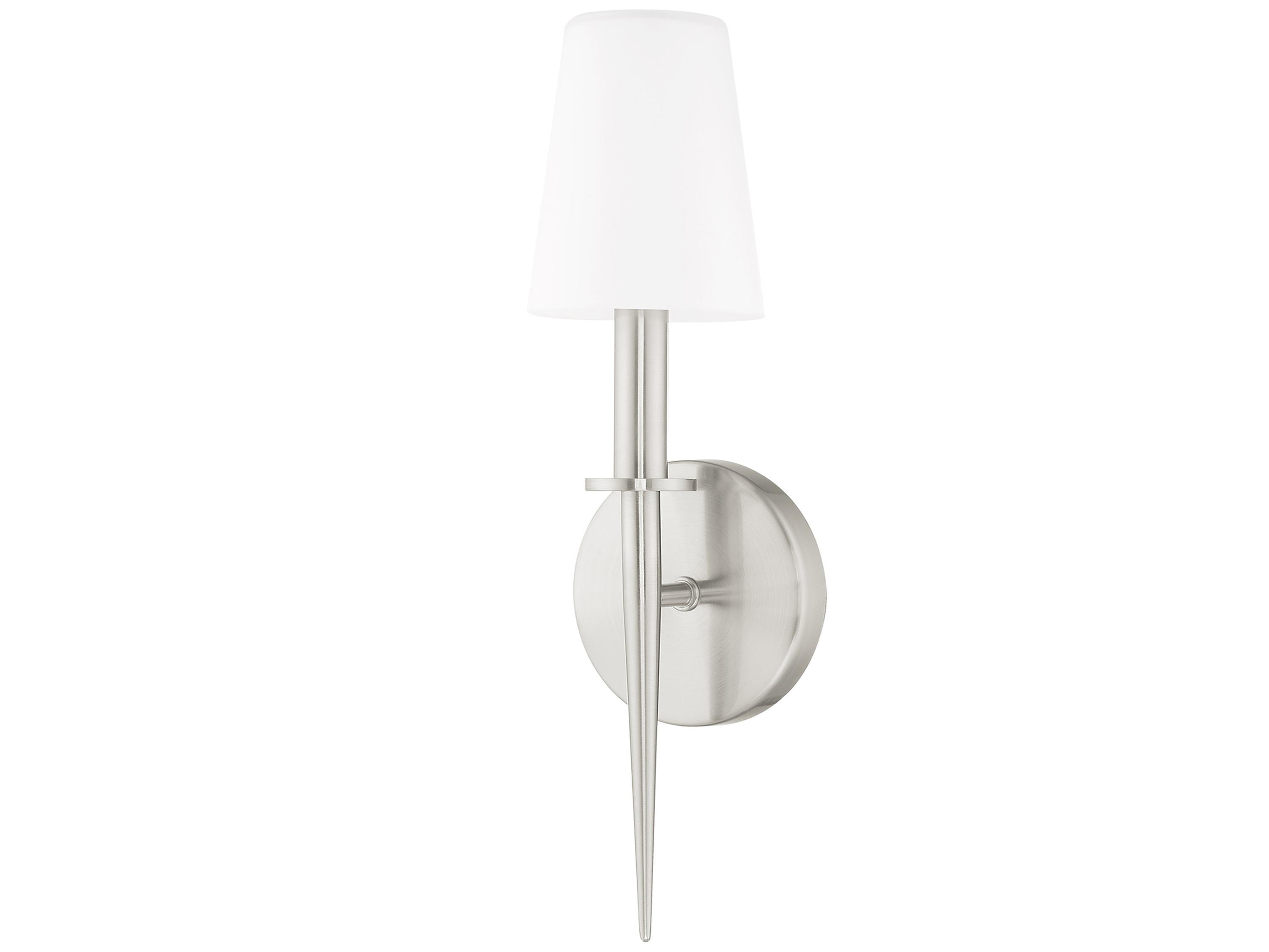 Livex Lighting Witten 1-Light Brushed Nickel Glass Wall Sconce