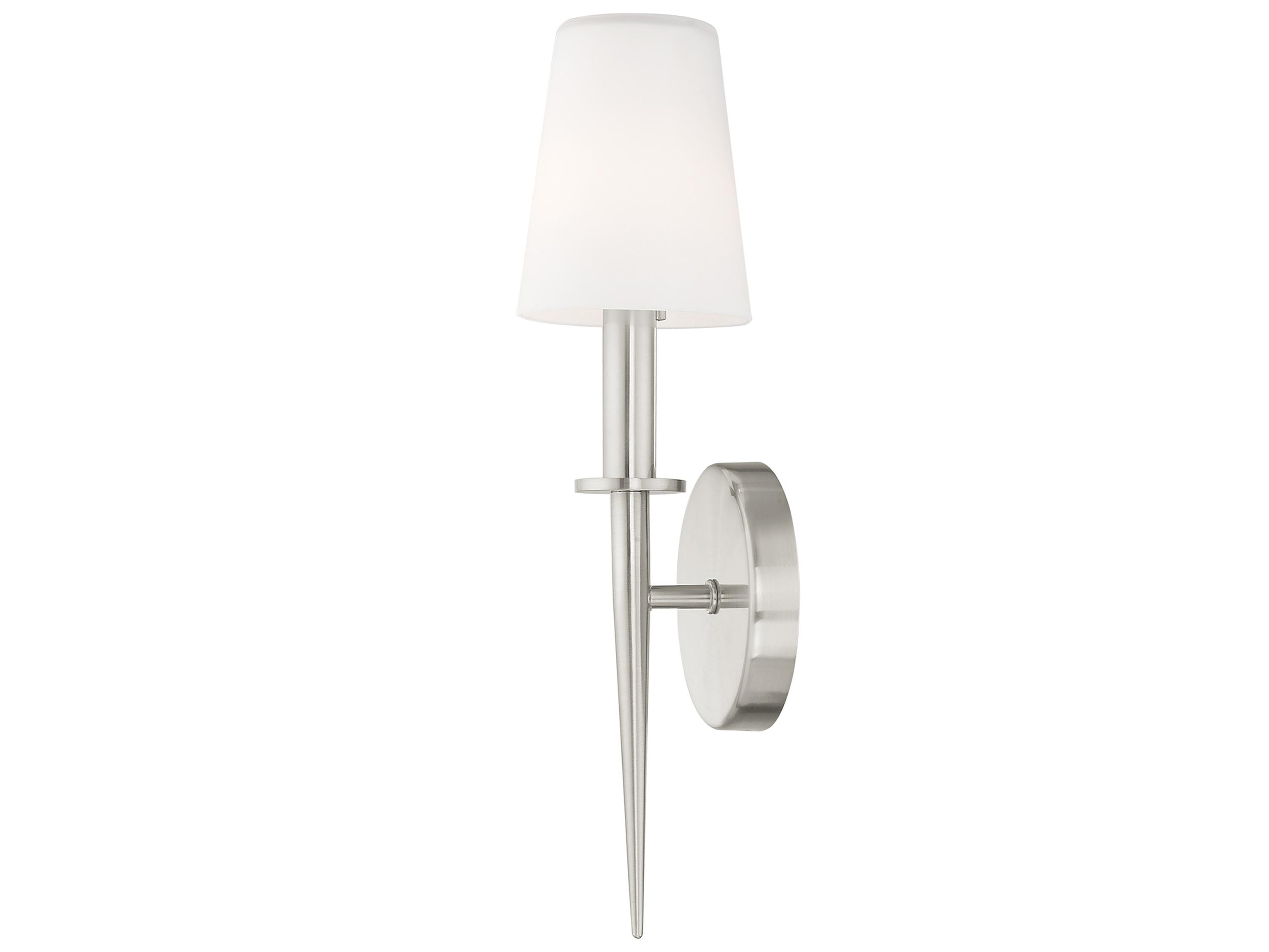 Livex Lighting Witten 1-Light Brushed Nickel Glass Wall Sconce