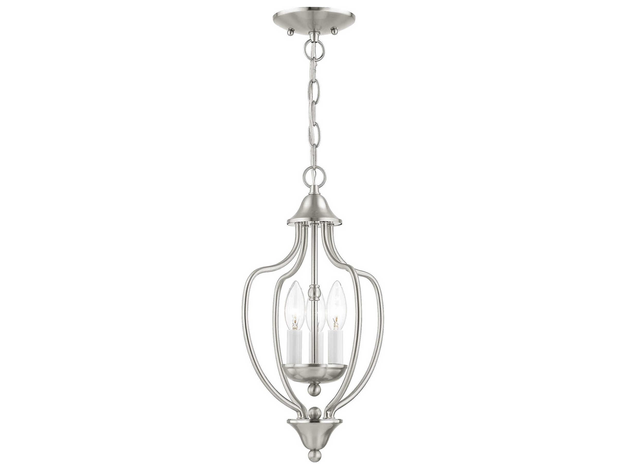 Livex Lighting Home Basics 3-Light Brushed Nickel Mini Pendant