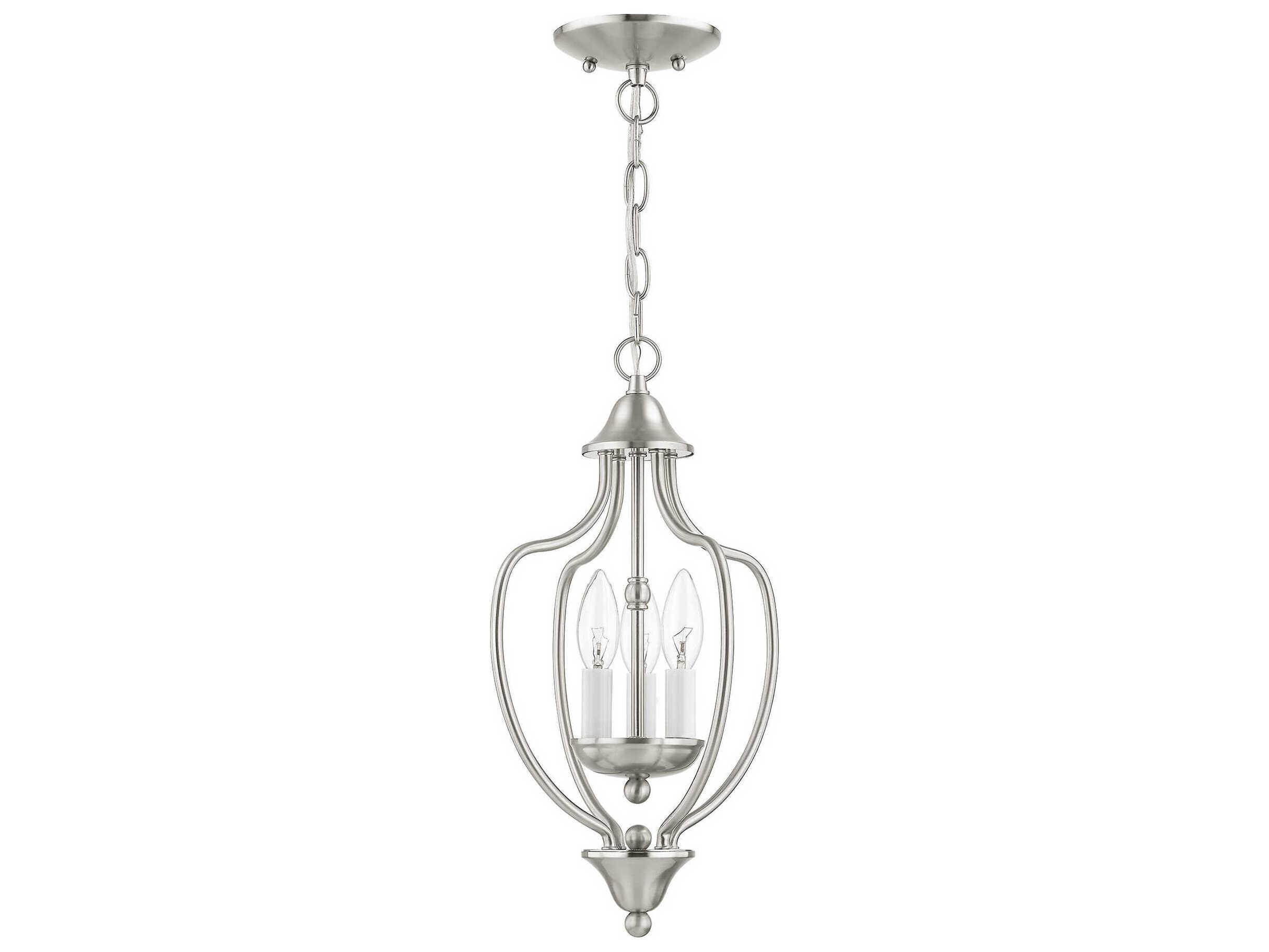 Livex Lighting Home Basics 3-Light Brushed Nickel Mini Pendant