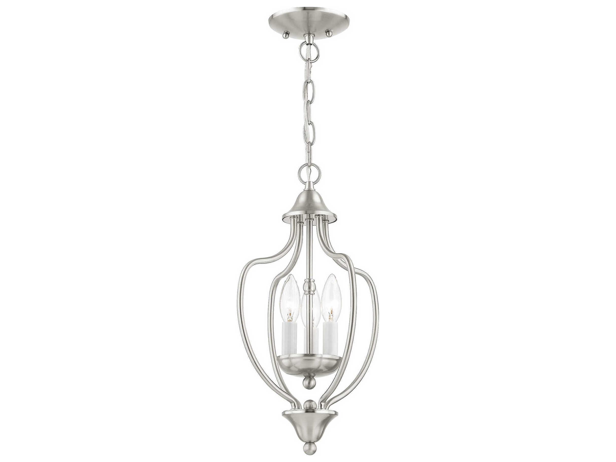 Livex Lighting Home Basics 3-Light Brushed Nickel Mini Pendant
