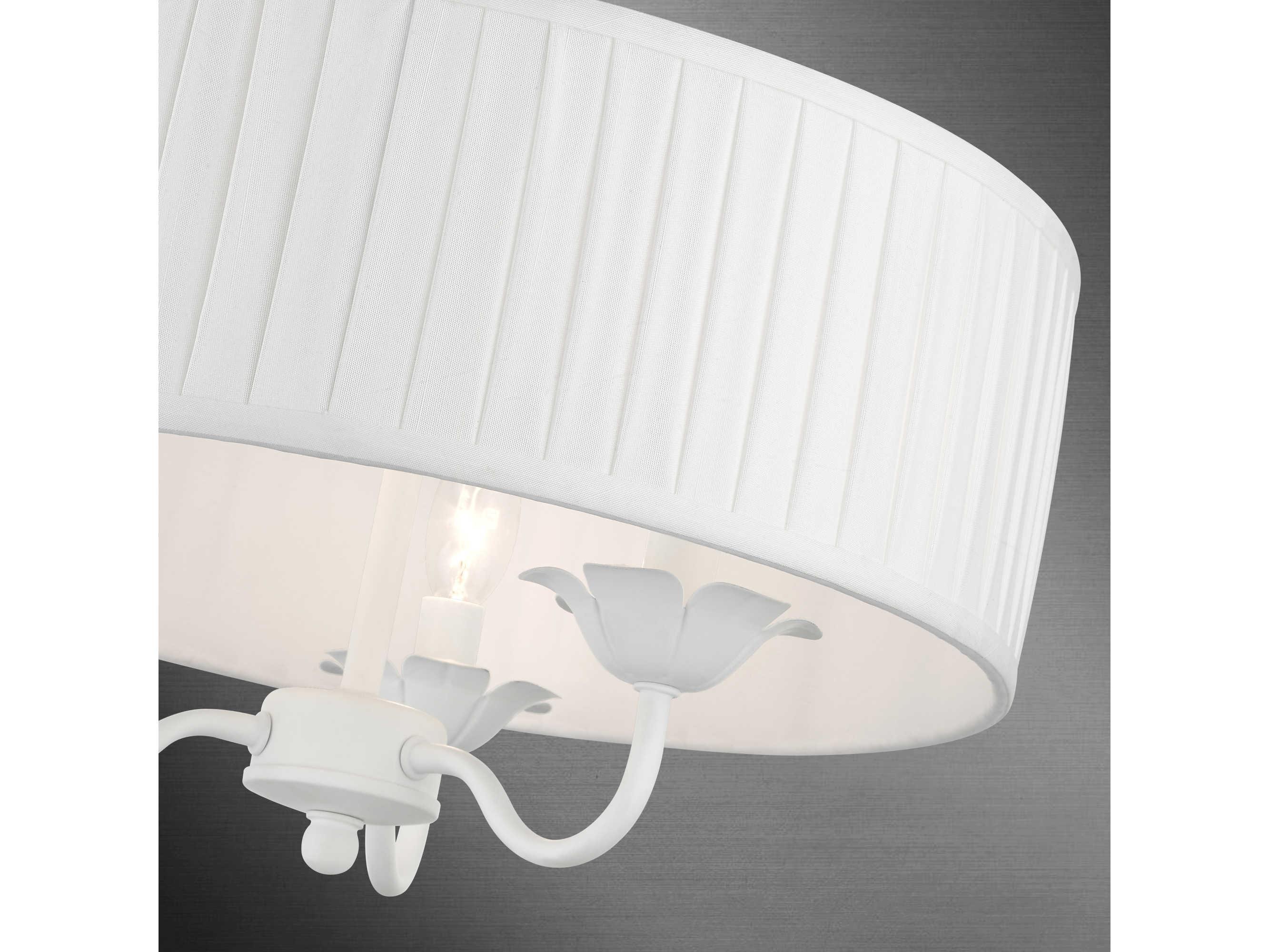 Livex Lighting Edinburgh 3-Light White Drum Chandelier