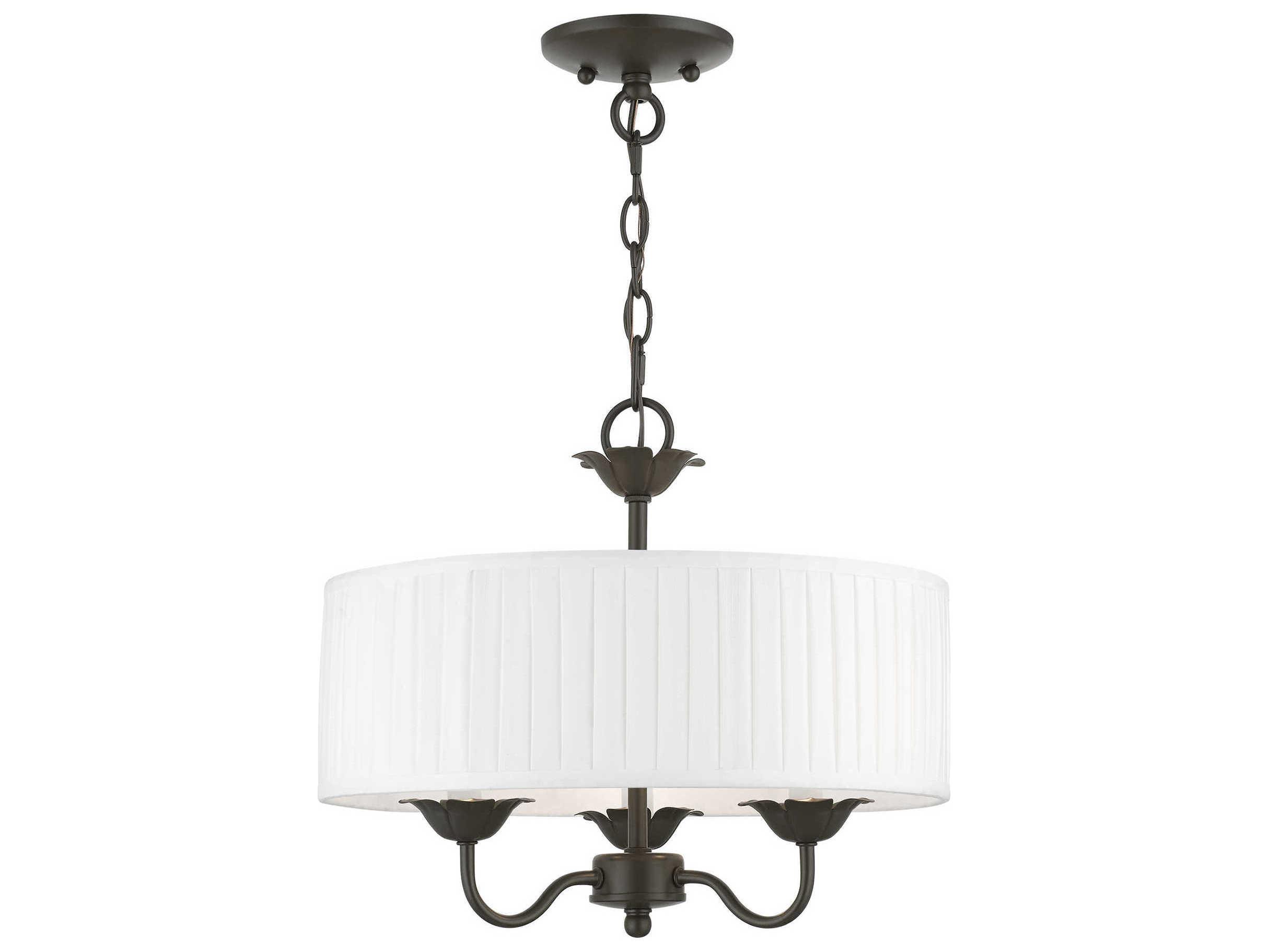 Livex Lighting Edinburgh 3-Light English Bronze Drum Chandelier
