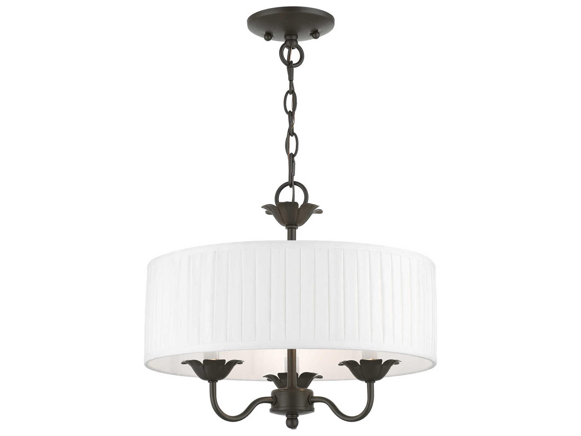 Livex Lighting Edinburgh 3-Light English Bronze Drum Chandelier