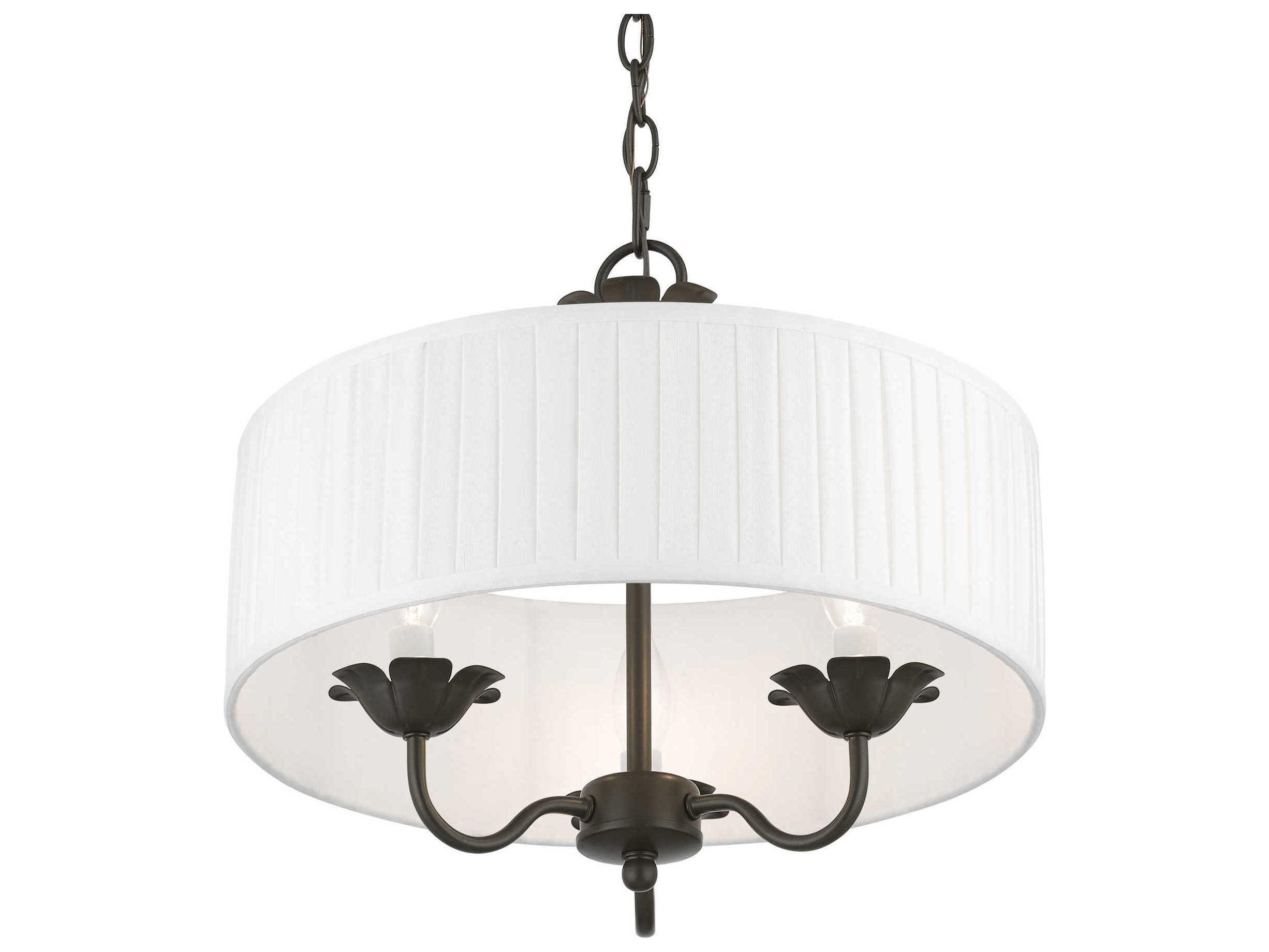 Livex Lighting Edinburgh 3-Light English Bronze Drum Chandelier