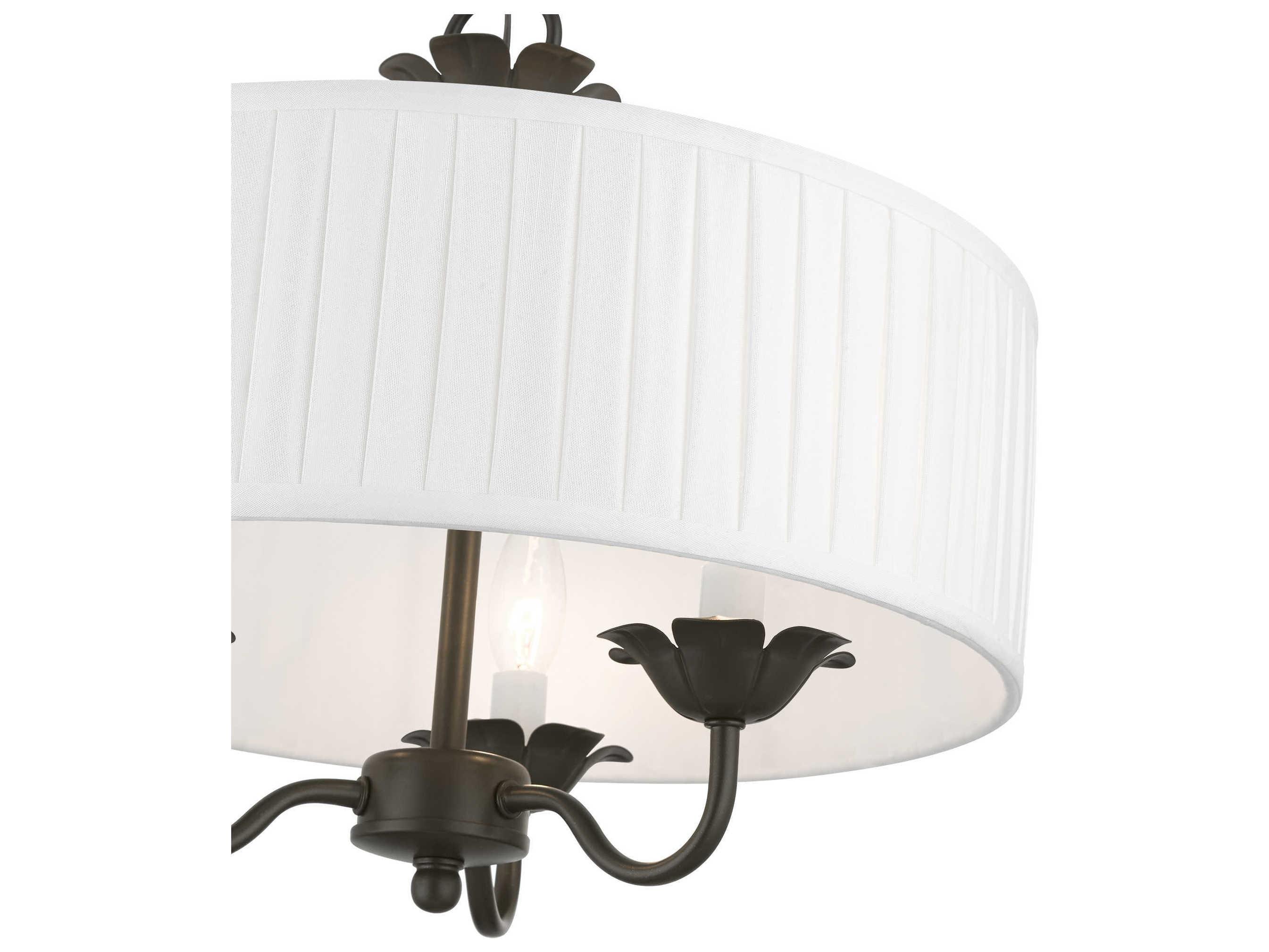 Livex Lighting Edinburgh 3-Light English Bronze Drum Chandelier