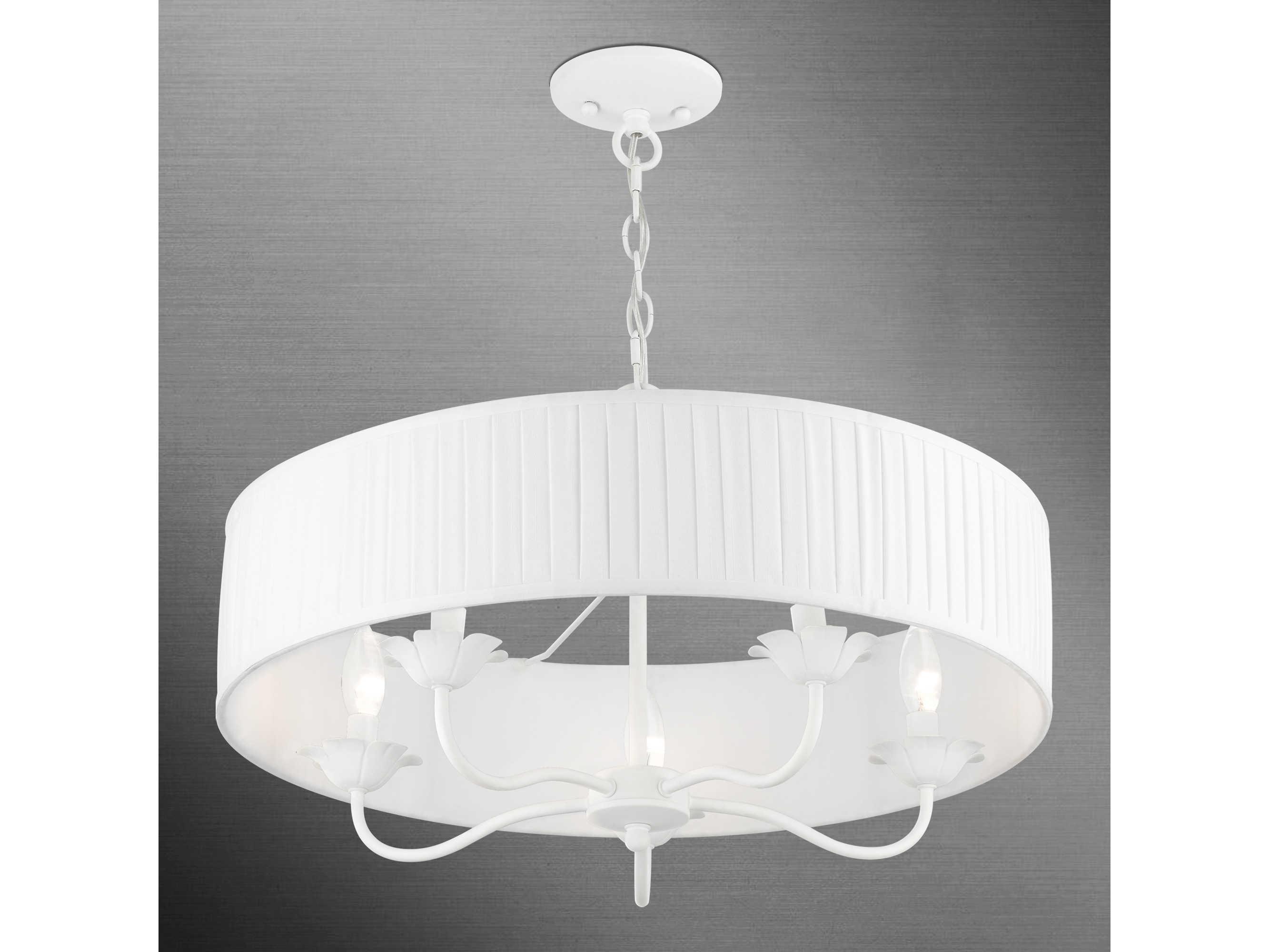 Livex Lighting Edinburgh 5-Light White Drum Chandelier