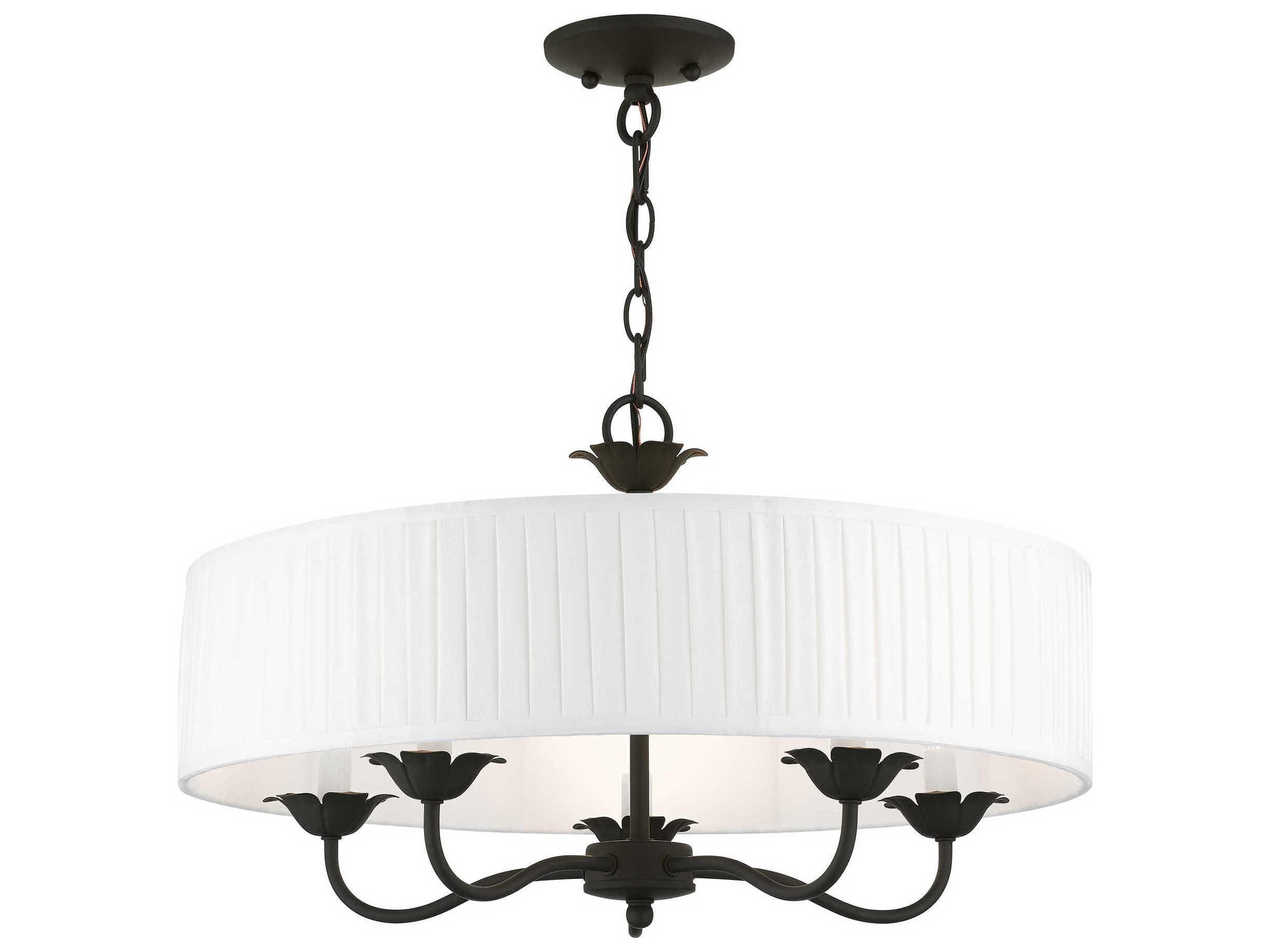 Livex Lighting Edinburgh 5-Light Black Drum Chandelier