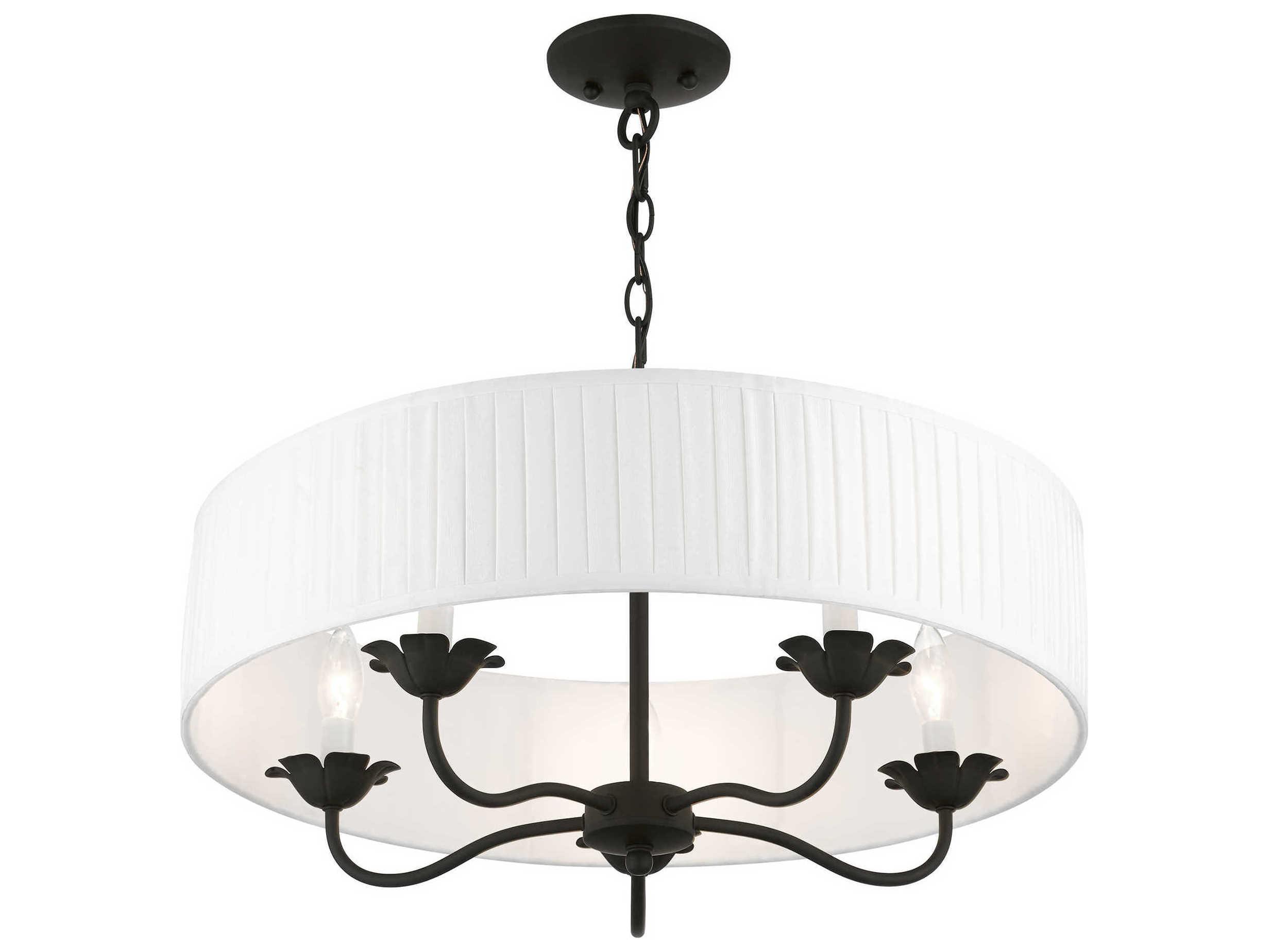 Livex Lighting Edinburgh 5-Light Black Drum Chandelier