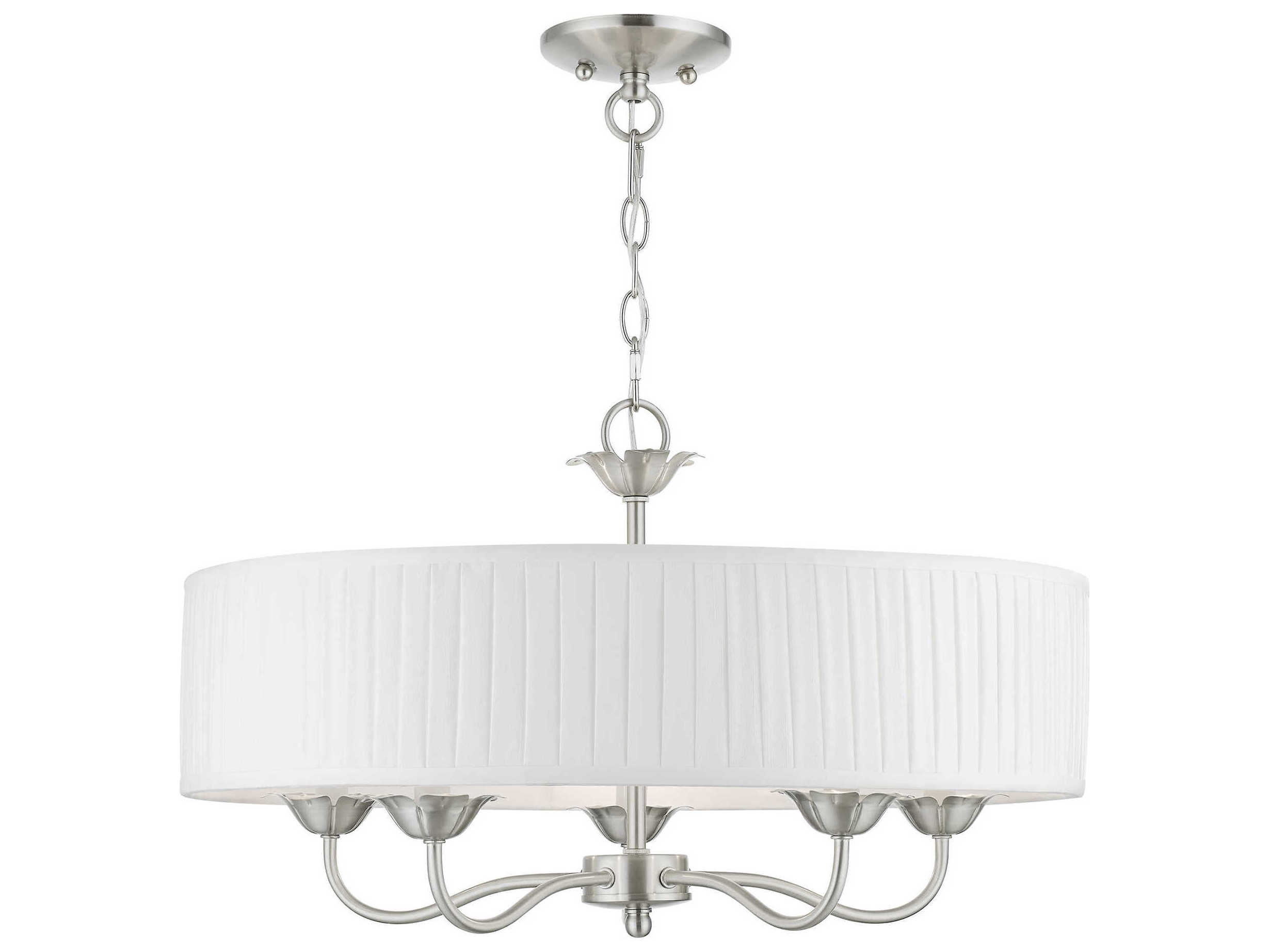 Livex Lighting Edinburgh 5-Light Brushed Nickel Drum Chandelier
