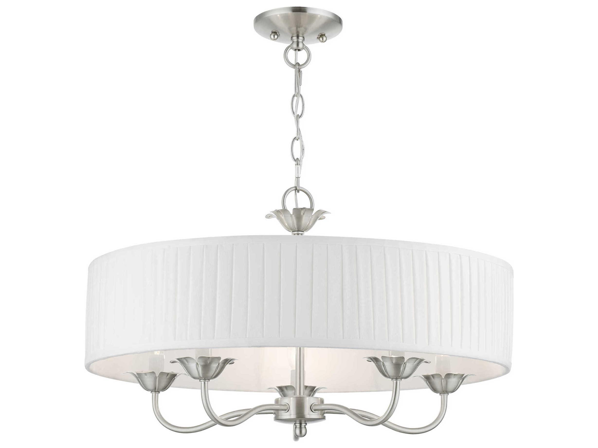 Livex Lighting Edinburgh 5-Light Brushed Nickel Drum Chandelier