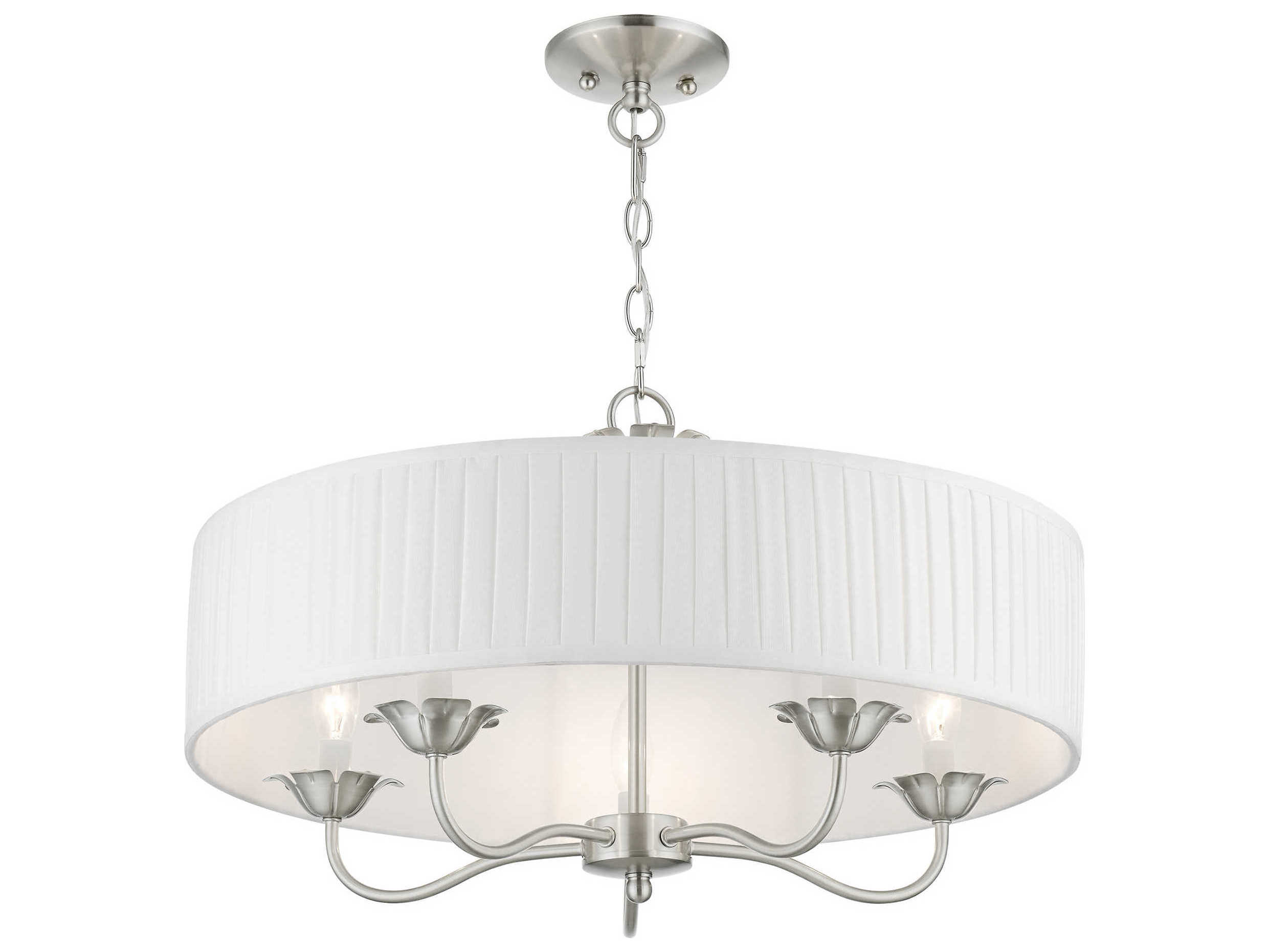 Livex Lighting Edinburgh 5-Light Brushed Nickel Drum Chandelier