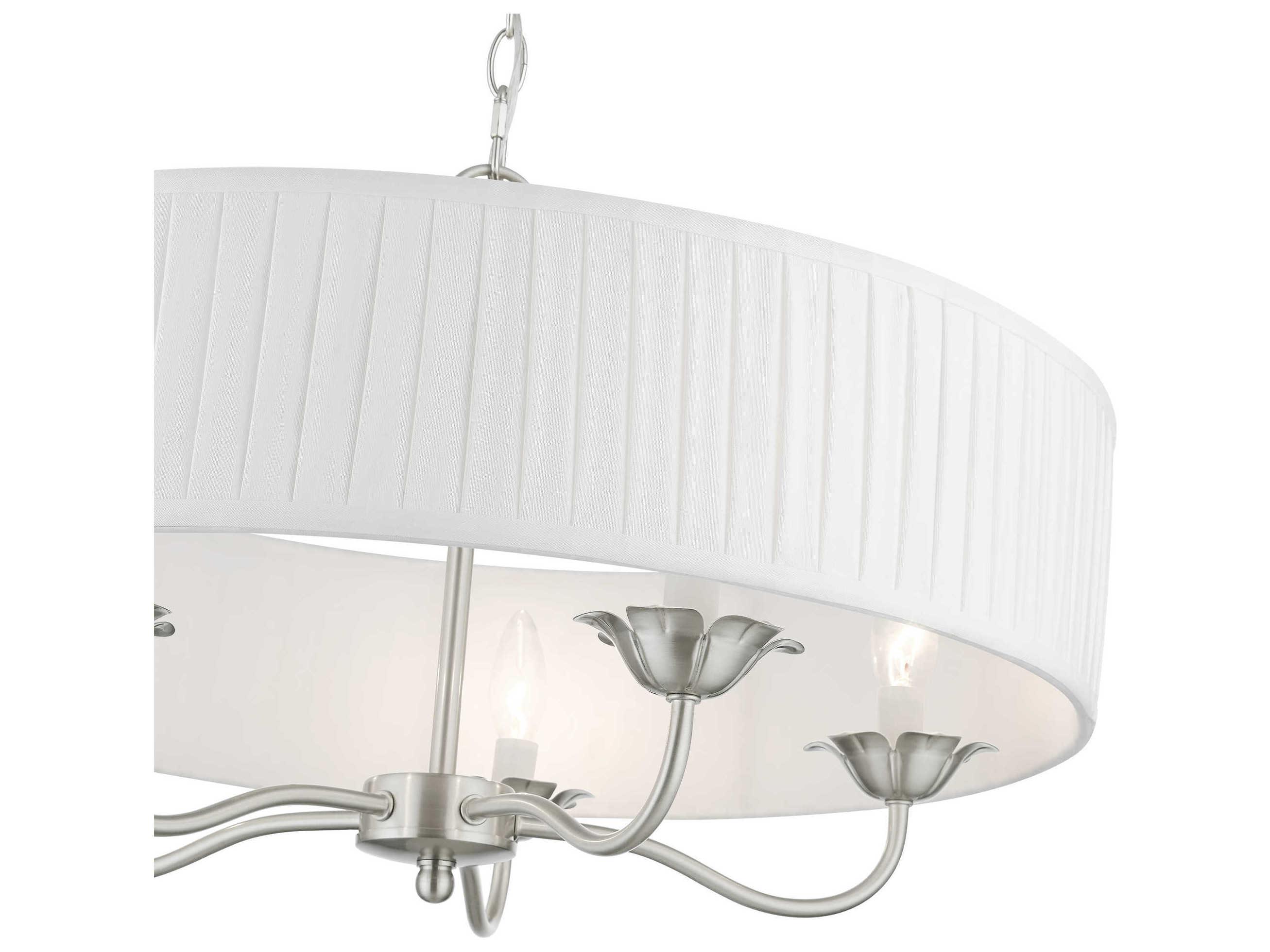 Livex Lighting Edinburgh 5-Light Brushed Nickel Drum Chandelier