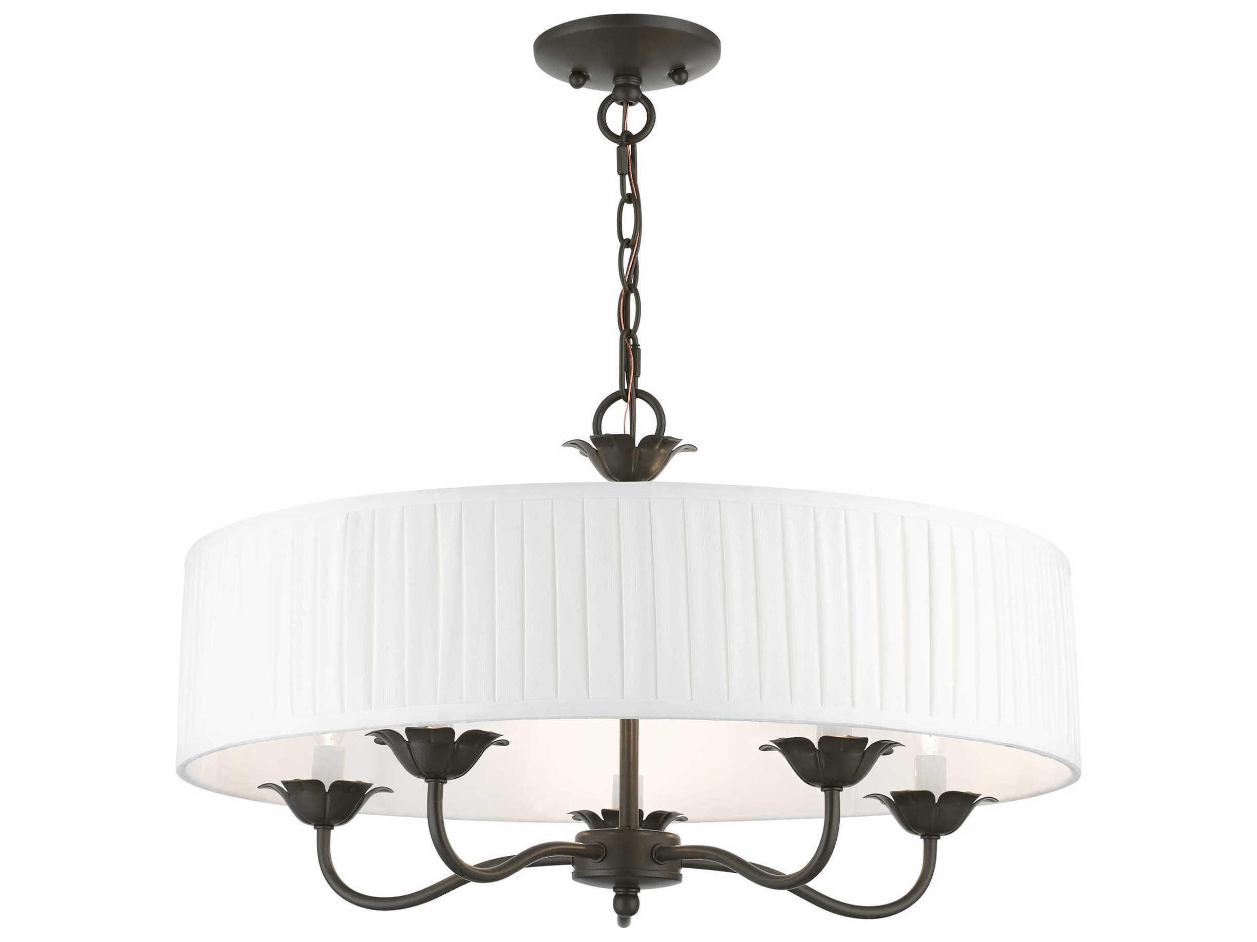 Livex Lighting Edinburgh 5-Light English Bronze Drum Chandelier
