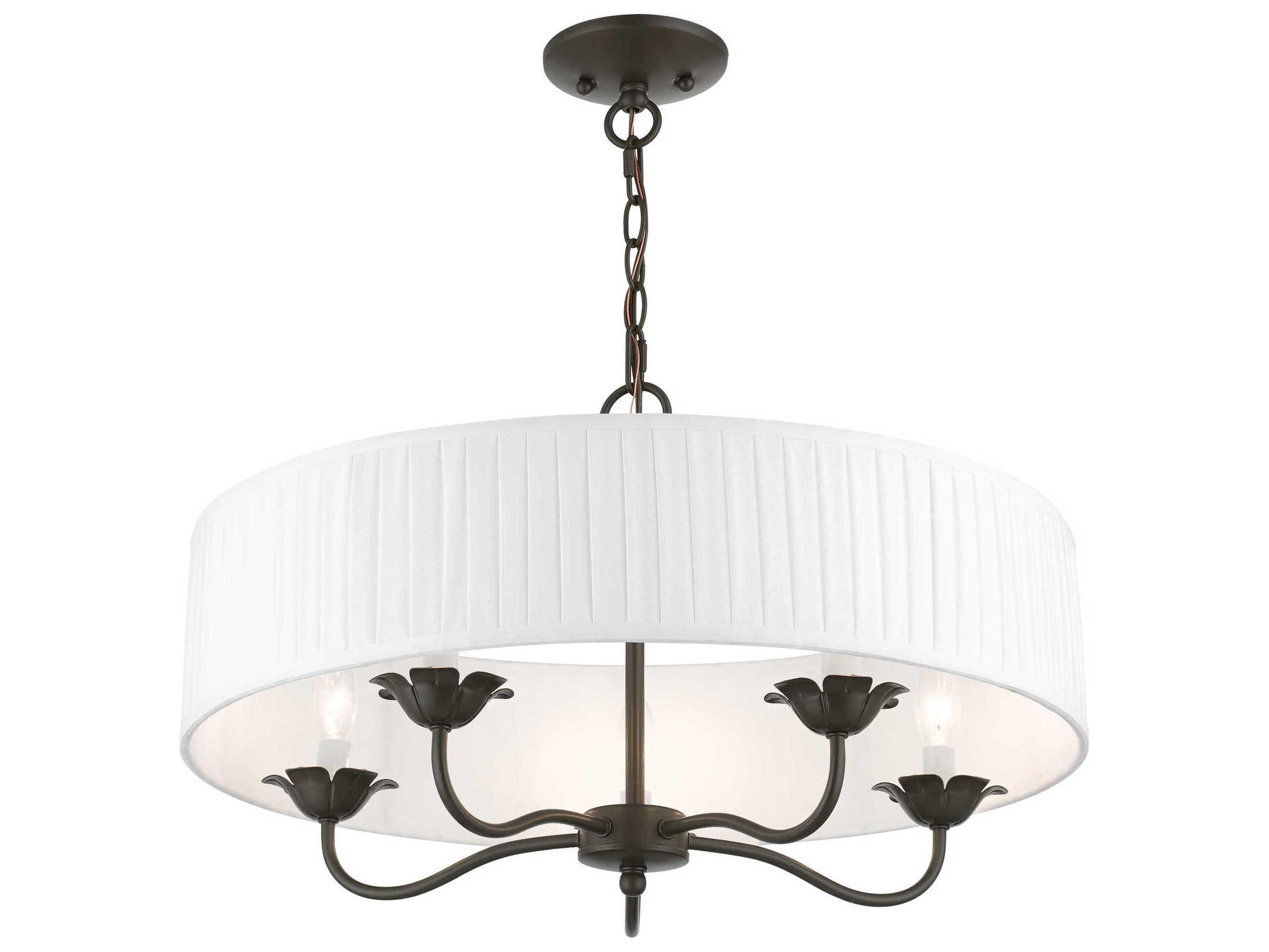 Livex Lighting Edinburgh 5-Light English Bronze Drum Chandelier