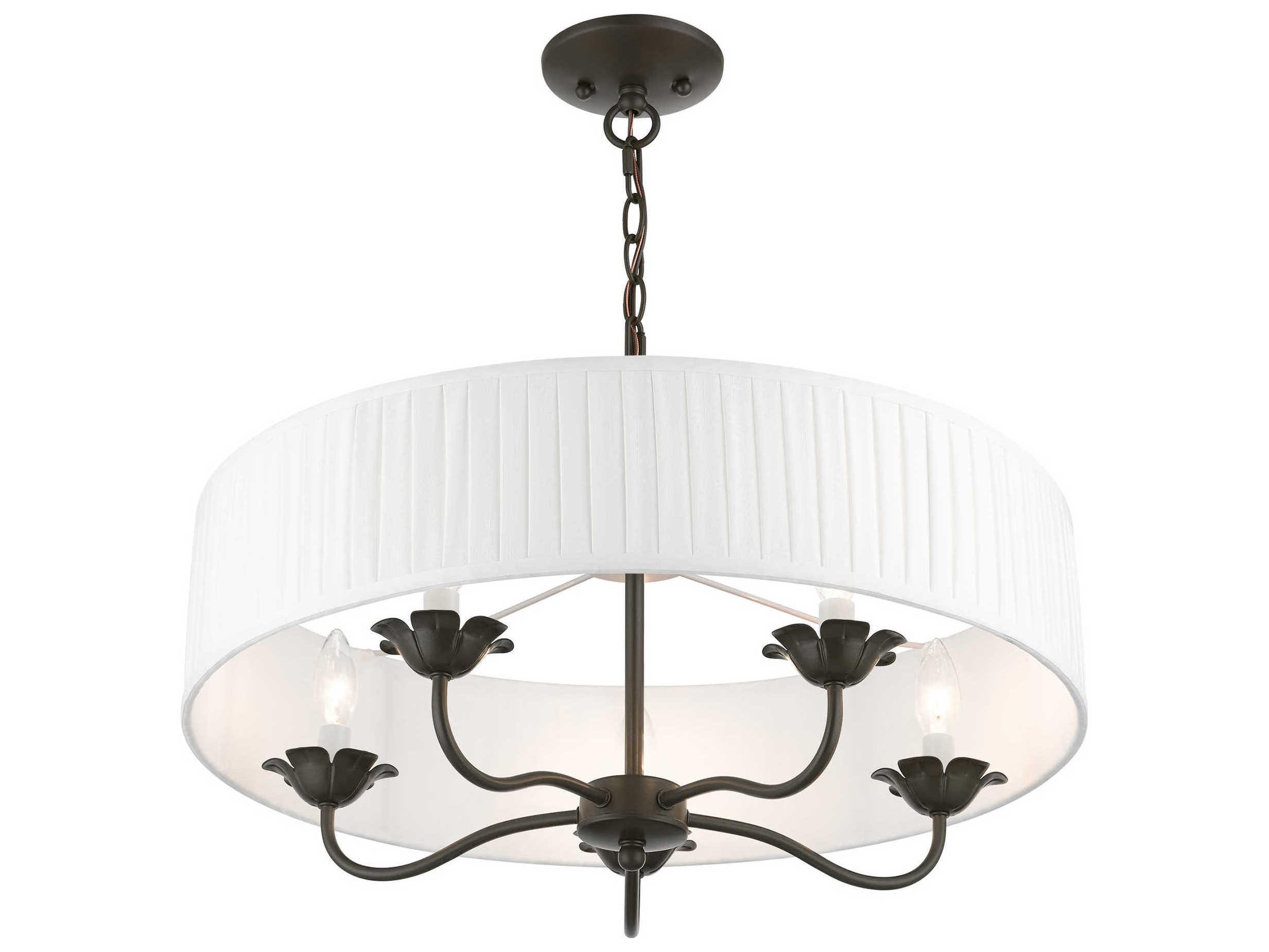 Livex Lighting Edinburgh 5-Light English Bronze Drum Chandelier