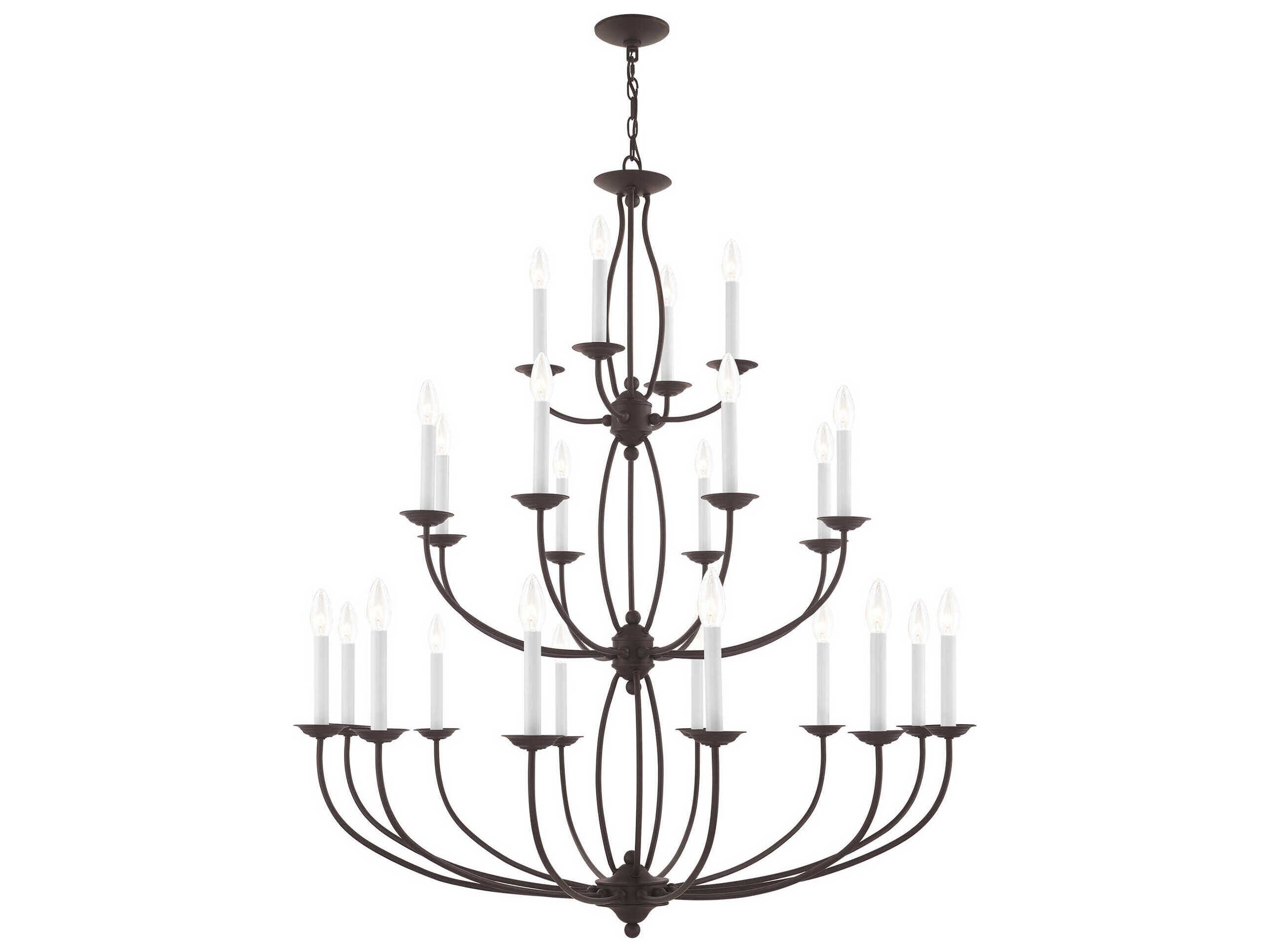 Livex Lighting Home Basics 24-Light Bronze Candelabra Chandelier