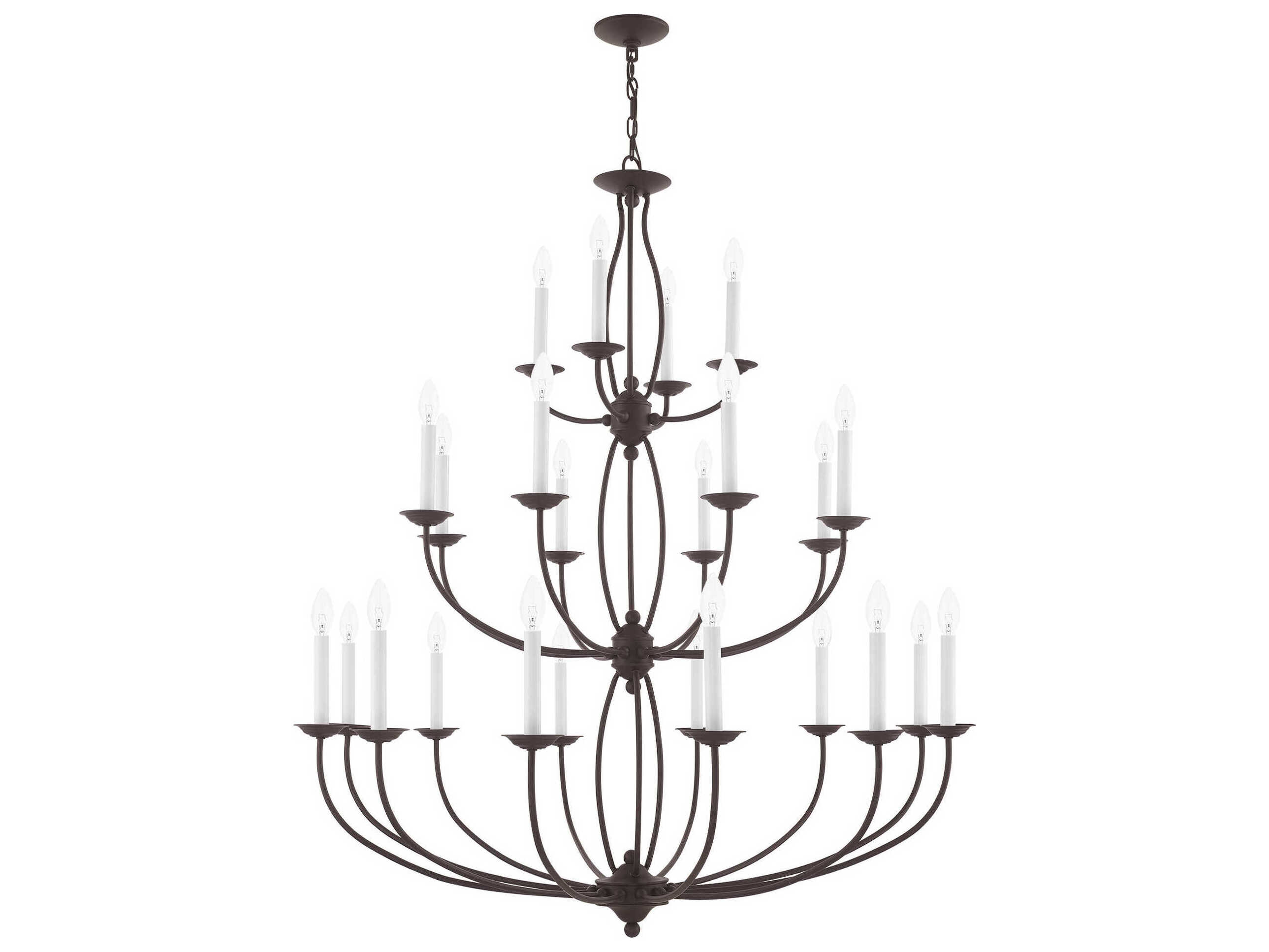 Livex Lighting Home Basics 24-Light Bronze Candelabra Chandelier