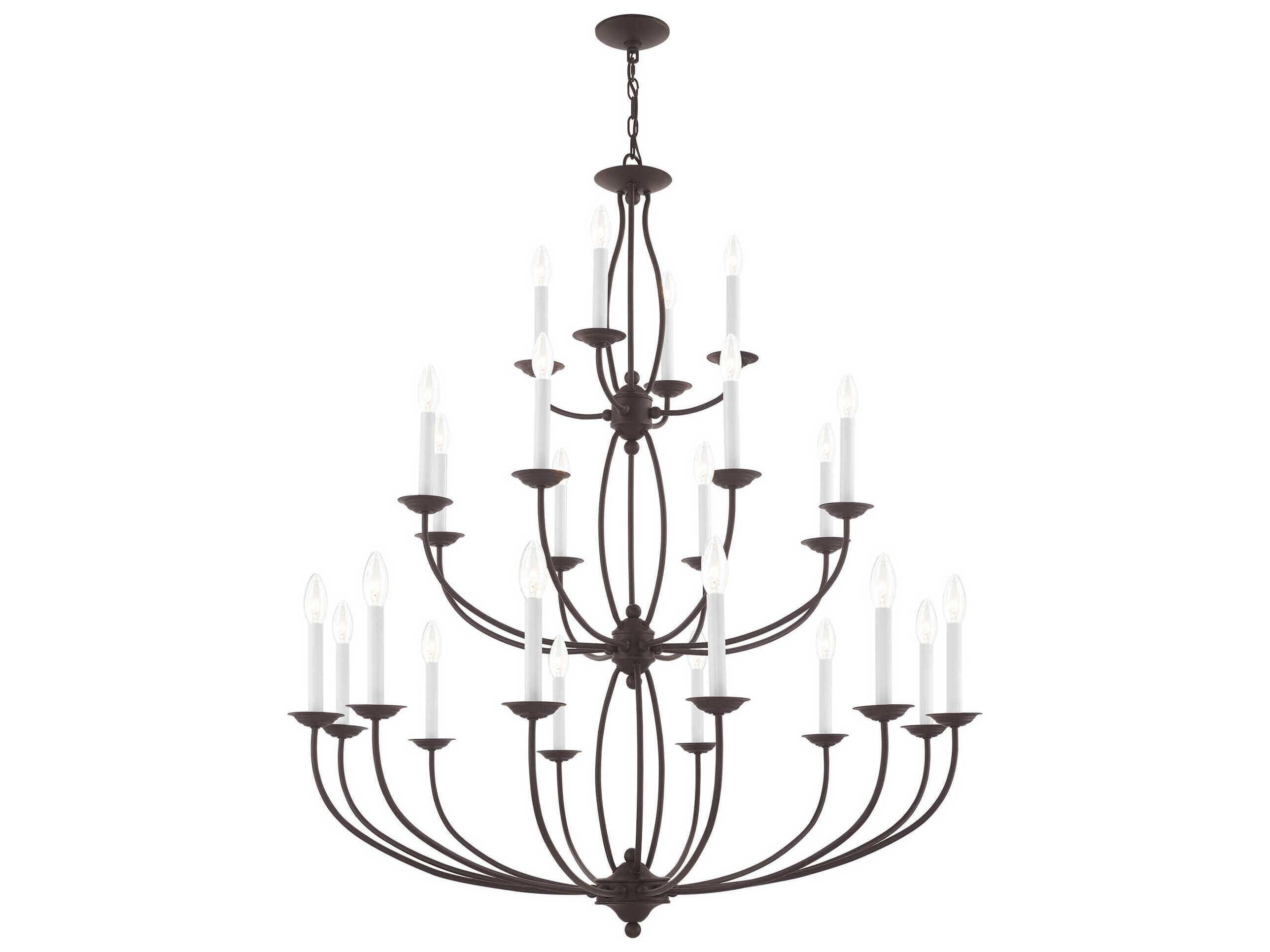 Livex Lighting Home Basics 24-Light Bronze Candelabra Chandelier