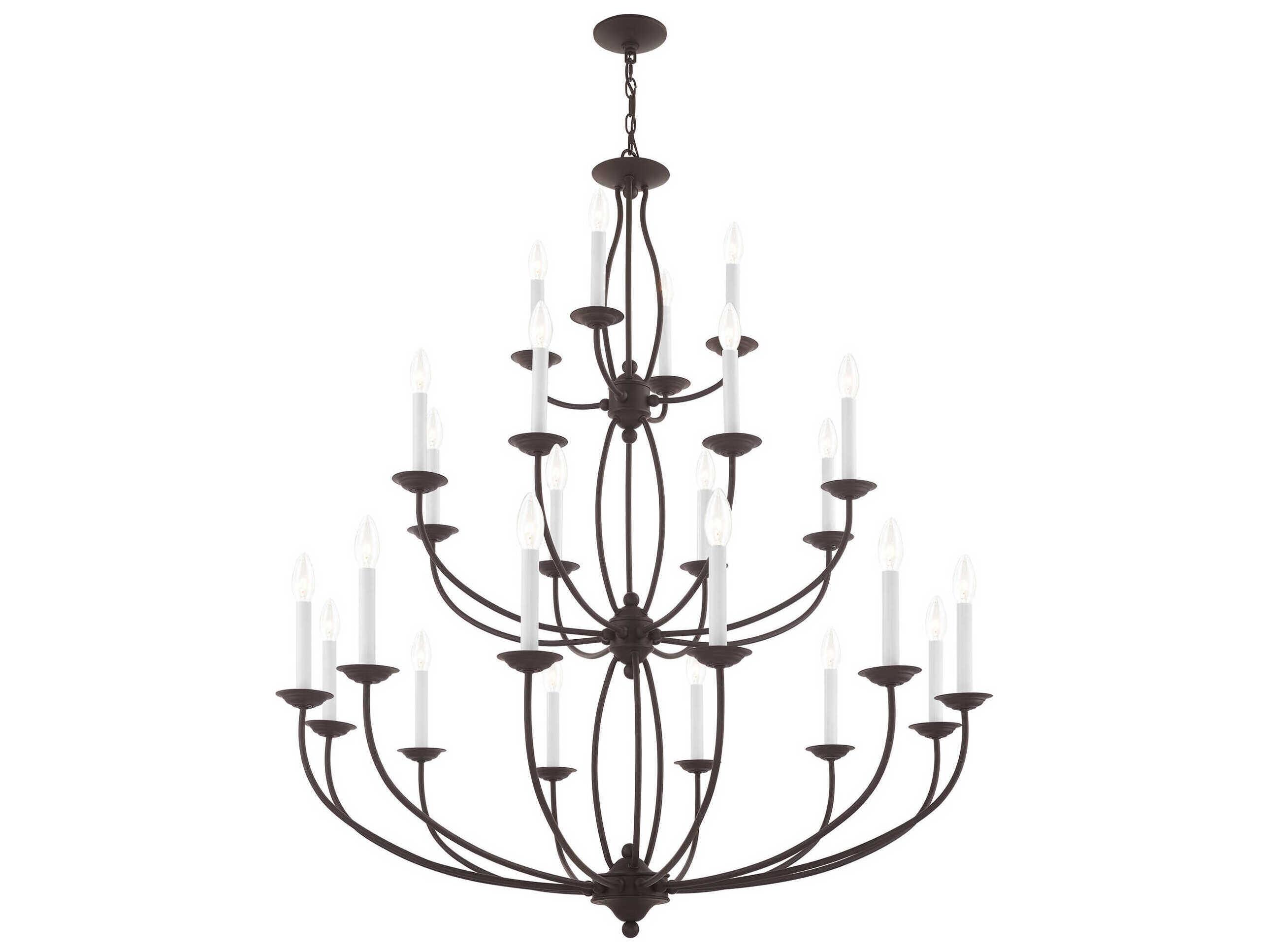 Livex Lighting Home Basics 24-Light Bronze Candelabra Chandelier