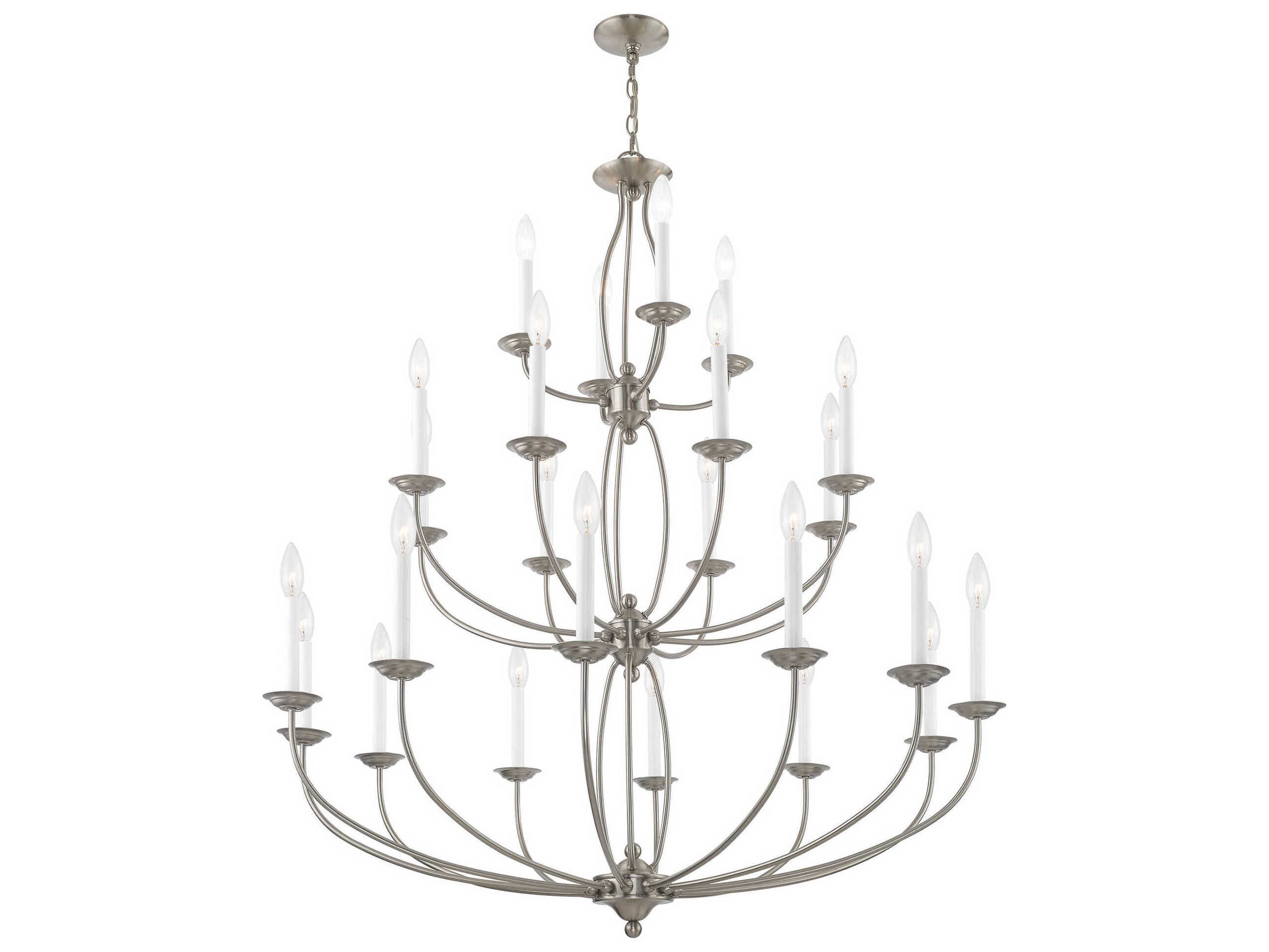 Livex Lighting Home Basics 24-Light Brushed Nickel Candelabra Chandelier