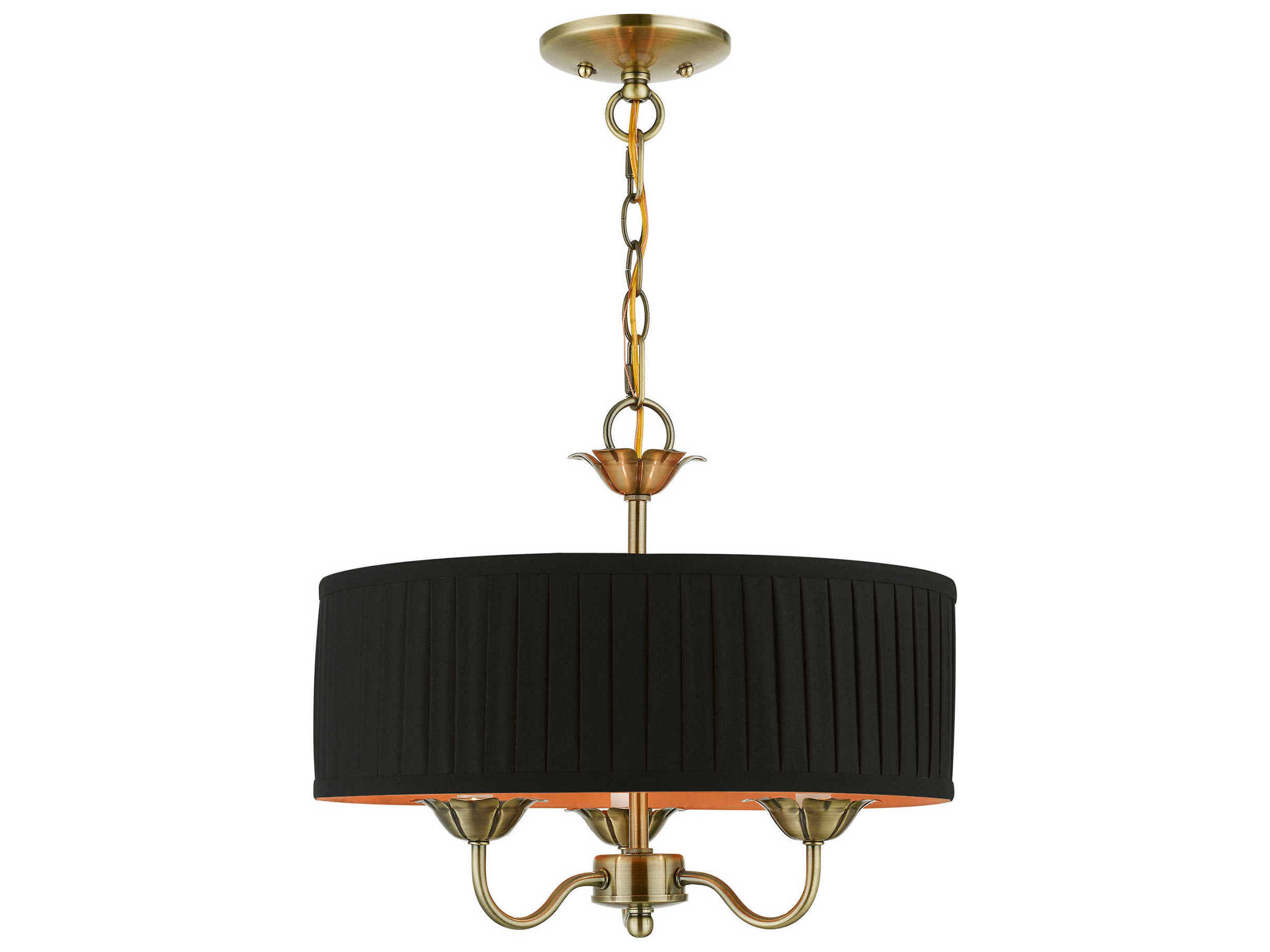 Livex Lighting Harrington 3-Light Antique Brass Drum Chandelier