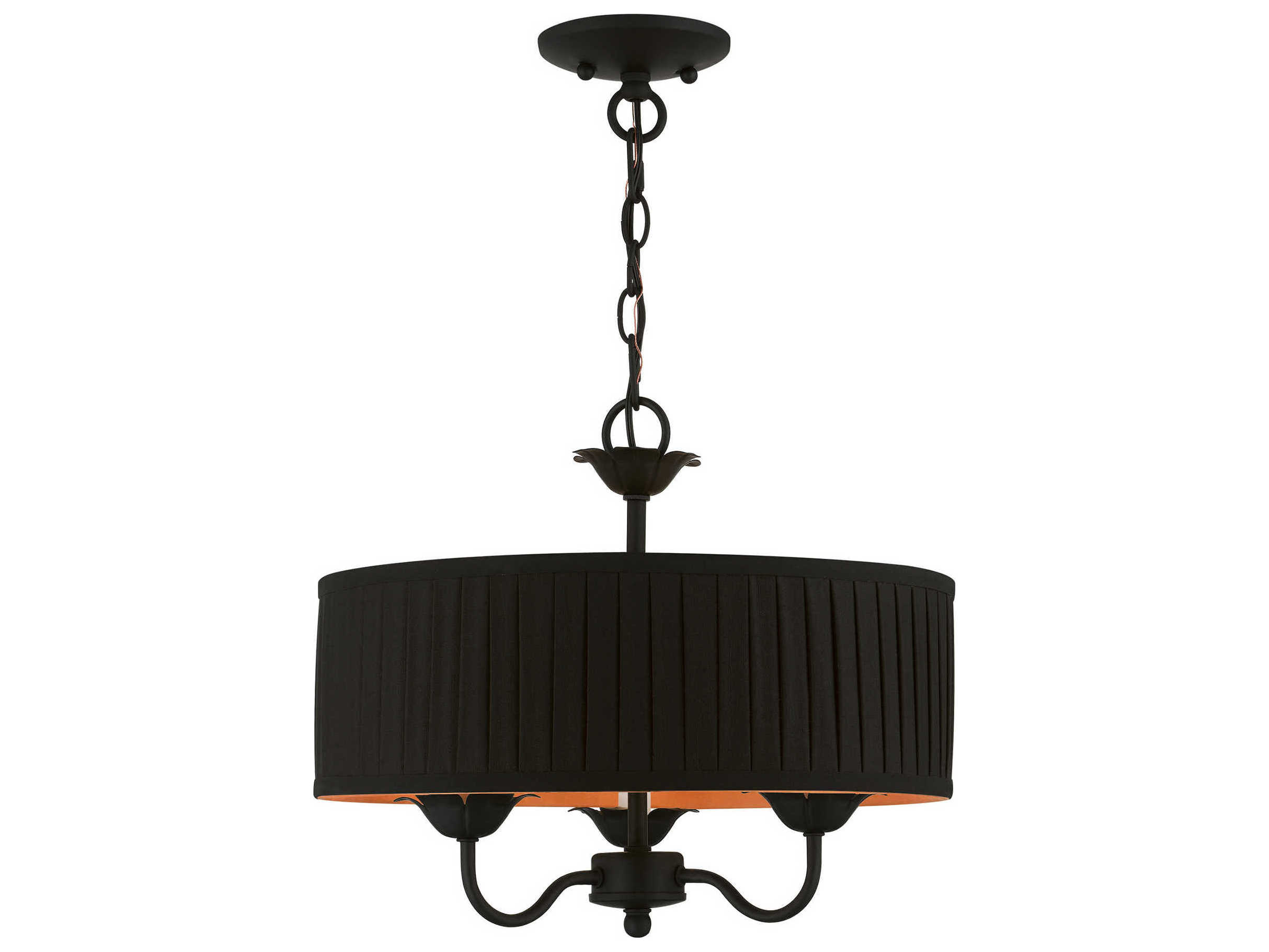 Livex Lighting Harrington 3-Light Black Drum Chandelier