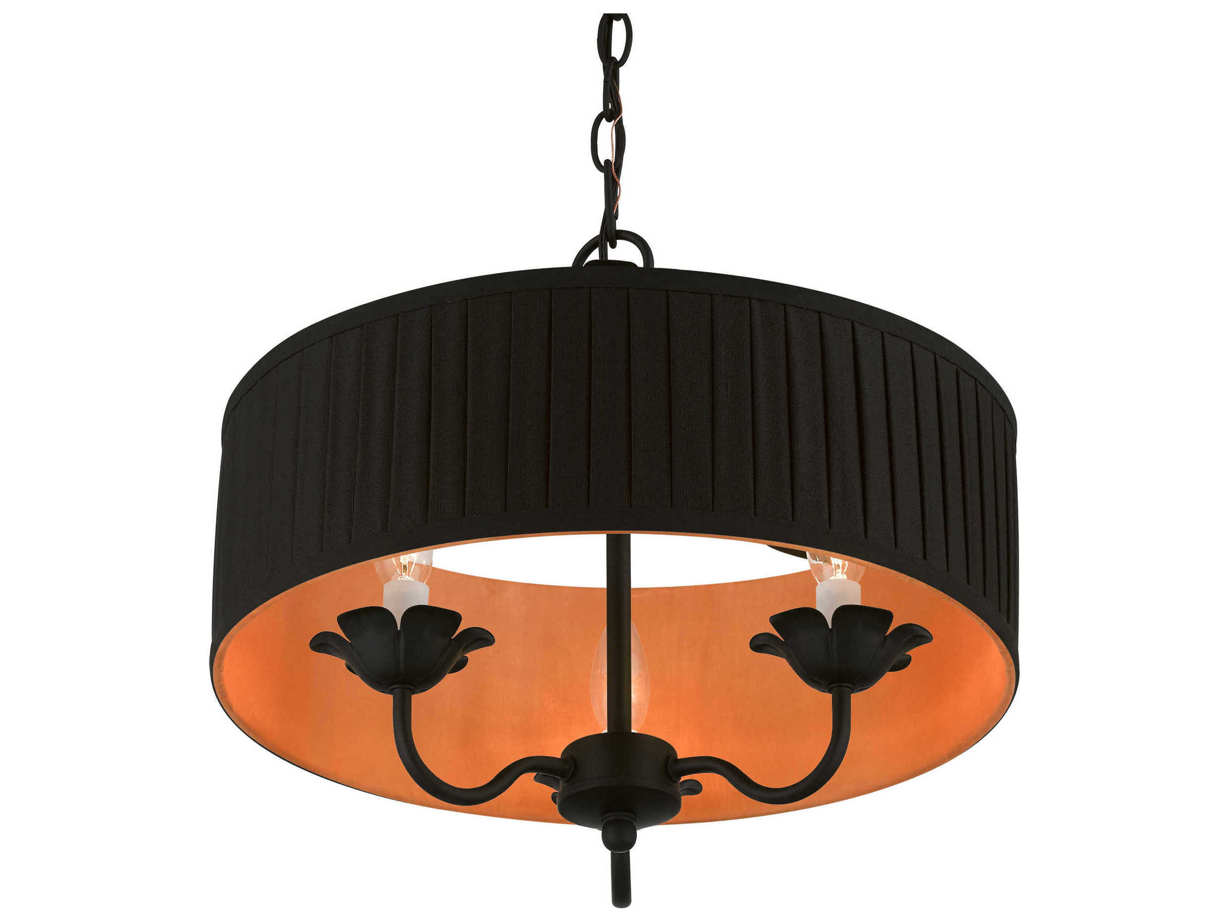 Livex Lighting Harrington 3-Light Black Drum Chandelier