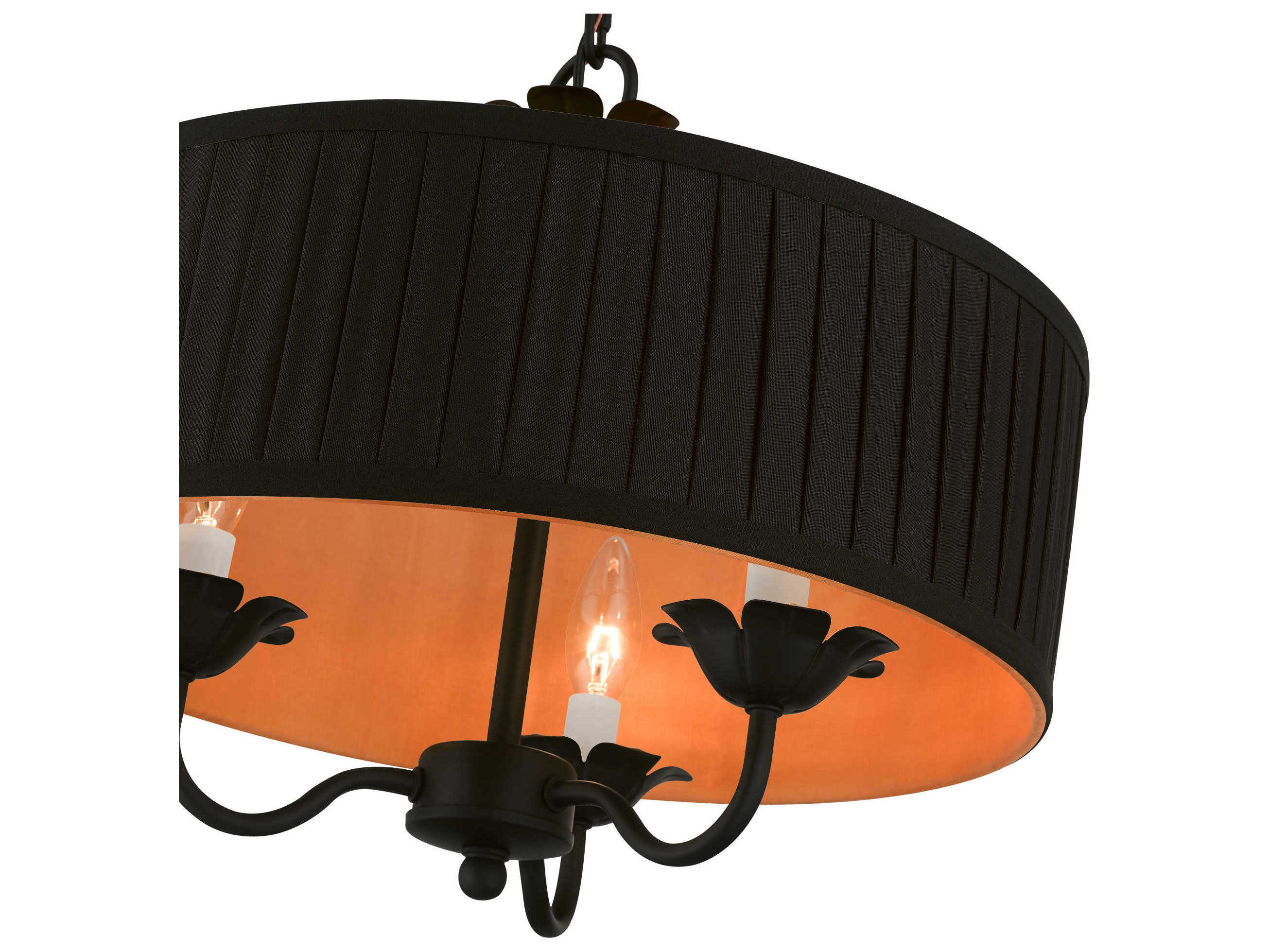 Livex Lighting Harrington 3-Light Black Drum Chandelier