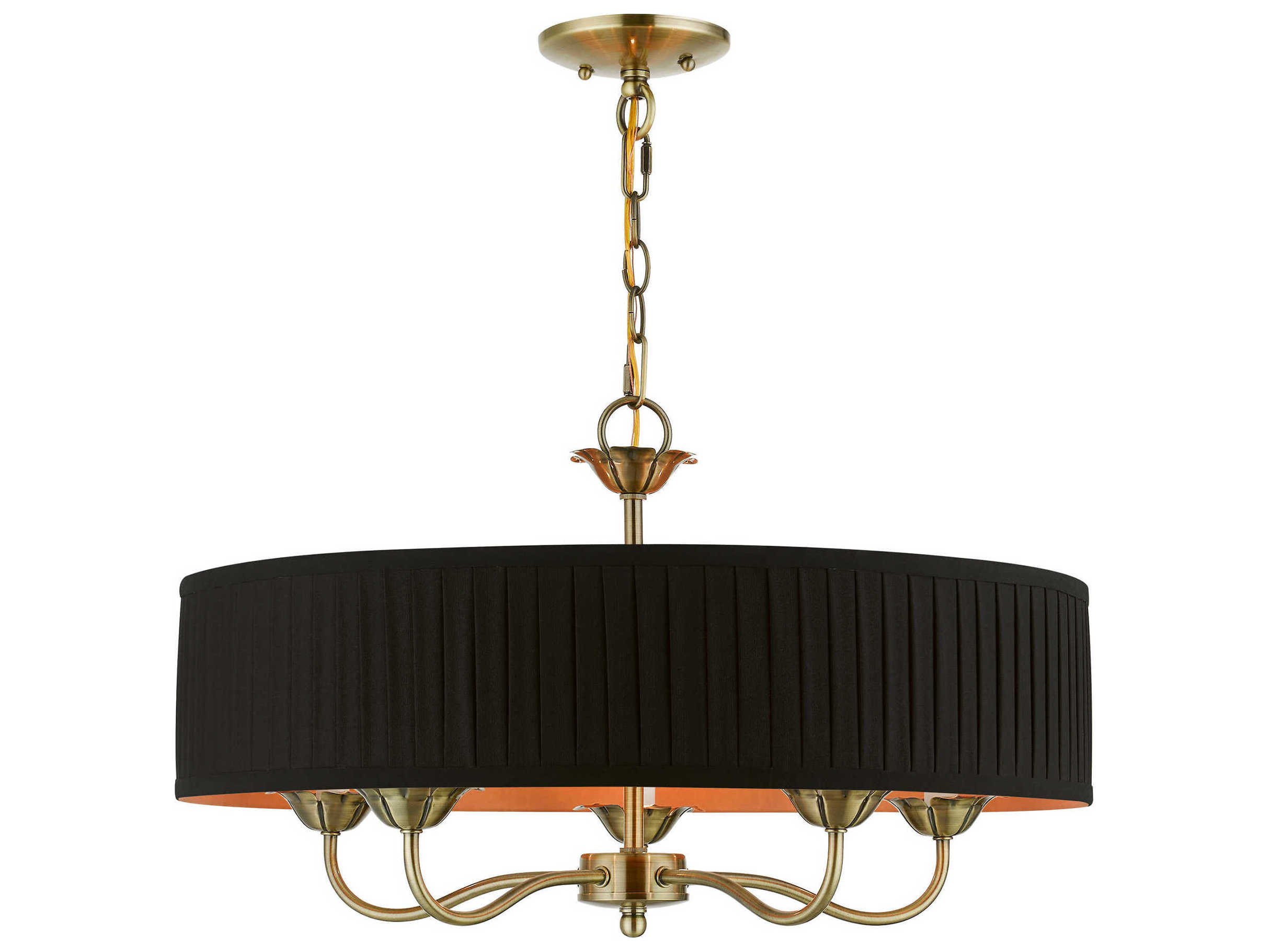 Livex Lighting Harrington 5-Light Antique Brass Drum Chandelier