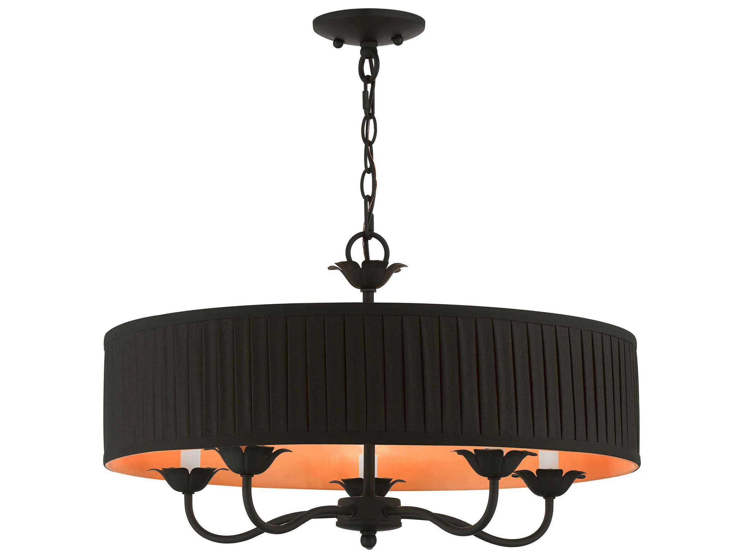 Livex Lighting Harrington 5-Light Black Drum Chandelier